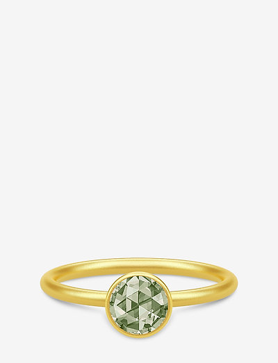 Cocktail Ring small - Gold/Dusty Green - pierścionki - gold / dusty green