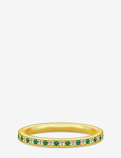 Infinity Ring Gold white/green - ringar - gold / green