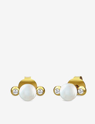 Perla earring - Gold - helmikorvakorut - pearl white