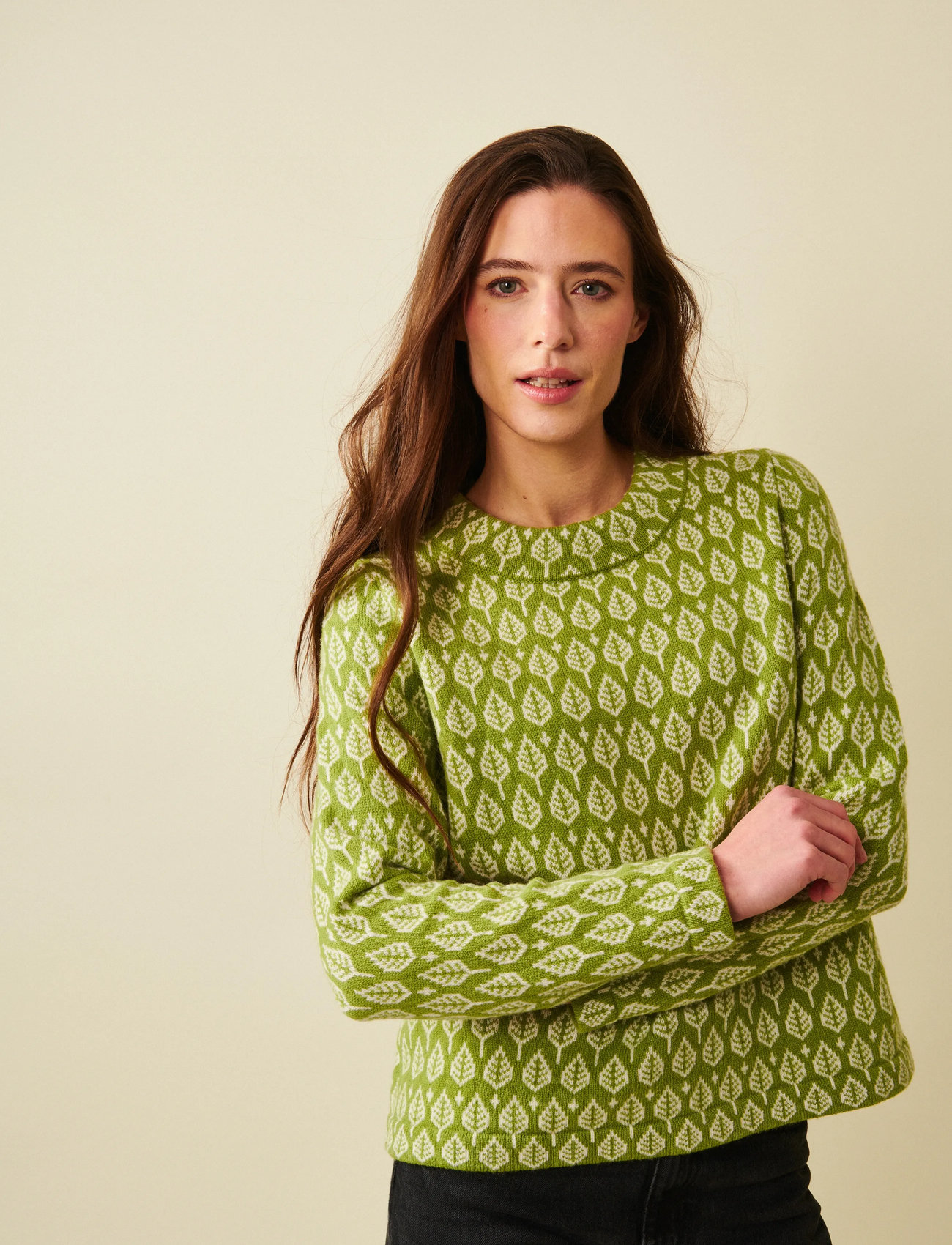 Jumperfabriken Sarali Jumper, S, Green, Strik > Trøjer, Dame