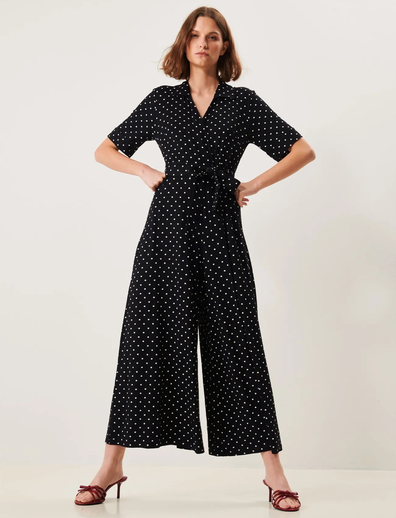 Jumperfabriken Blake Dot Jumpsuit, XS, Black, Underdele > Jumpsuits, Dame