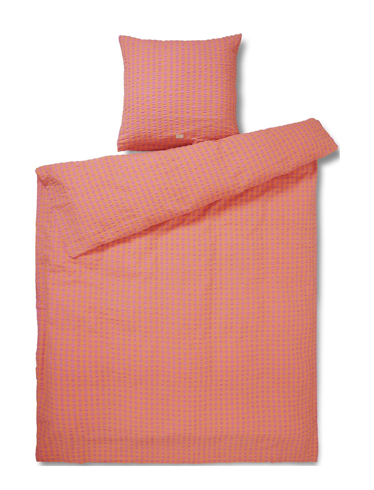 Bæk&Bølge Sengetøj 140X220 Cm Pink/Orange Dk Home Textiles Bedtextiles Bed Sets Coral Juna