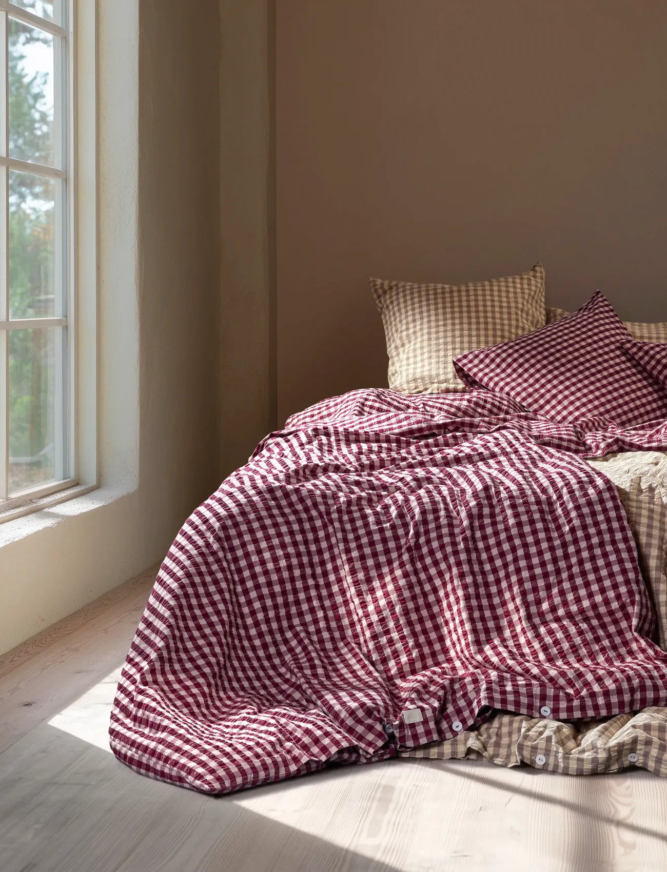 Juna Bæk&Bølge Sengetøj 140X220 cm Blomme/Rosa Dk, 220X 140 cm;60X 63 cm, Pink, Sengetekstiler > Dynebetræk, Unisex