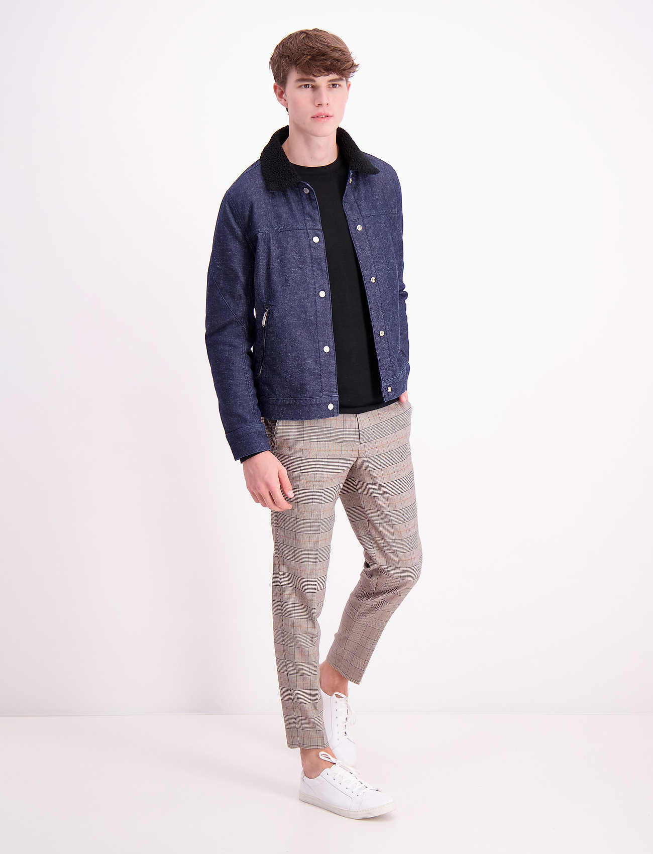 pile collar denim jacket