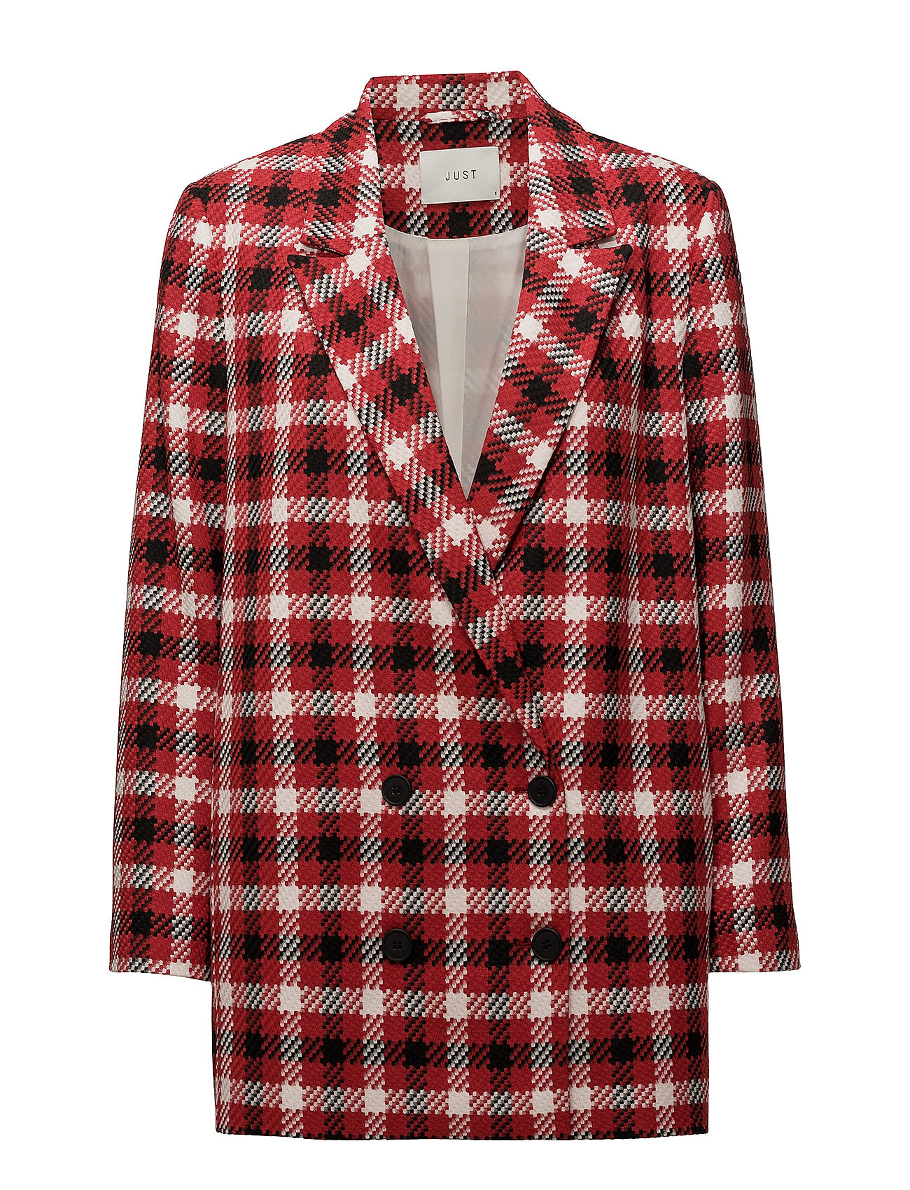 Holmes Check Blazer Colbert Rood Just Female just female kopen in de aanbieding