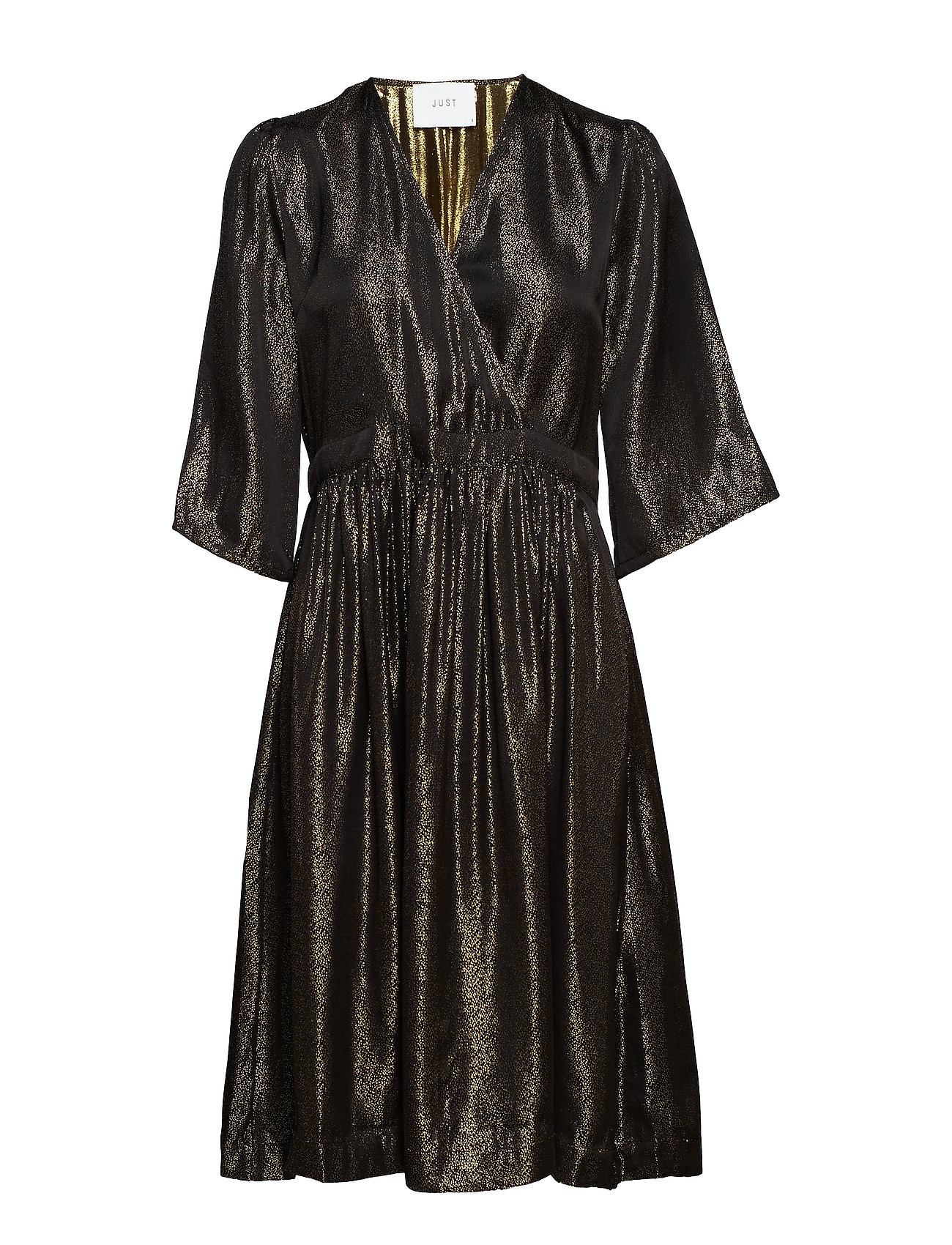 Audrey Dress Jurk Knielengte Goud Just Female just female kopen in de aanbieding