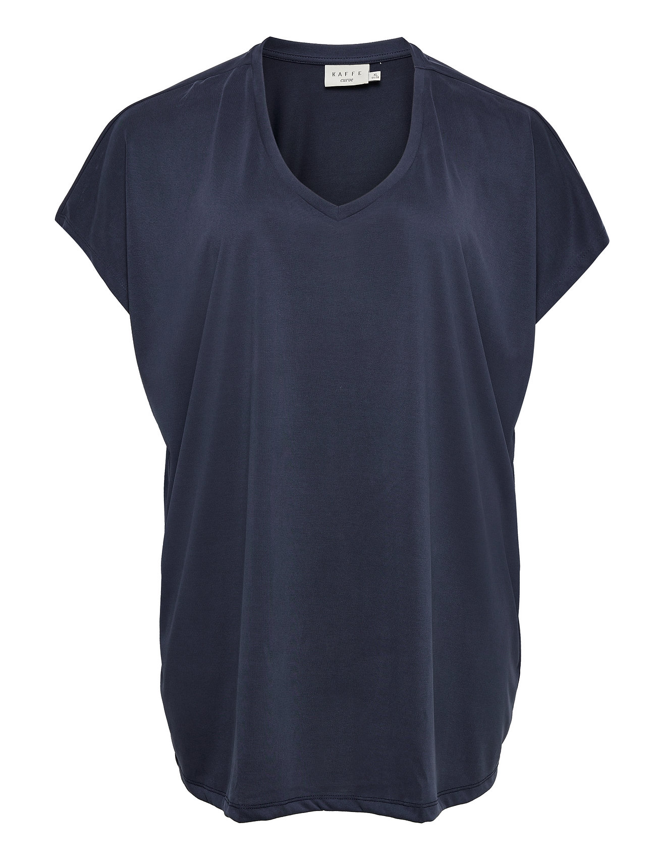 Kclina V-Neck Tshirt Tops T-shirts & Tops Short-sleeved Navy Kaffe Curve