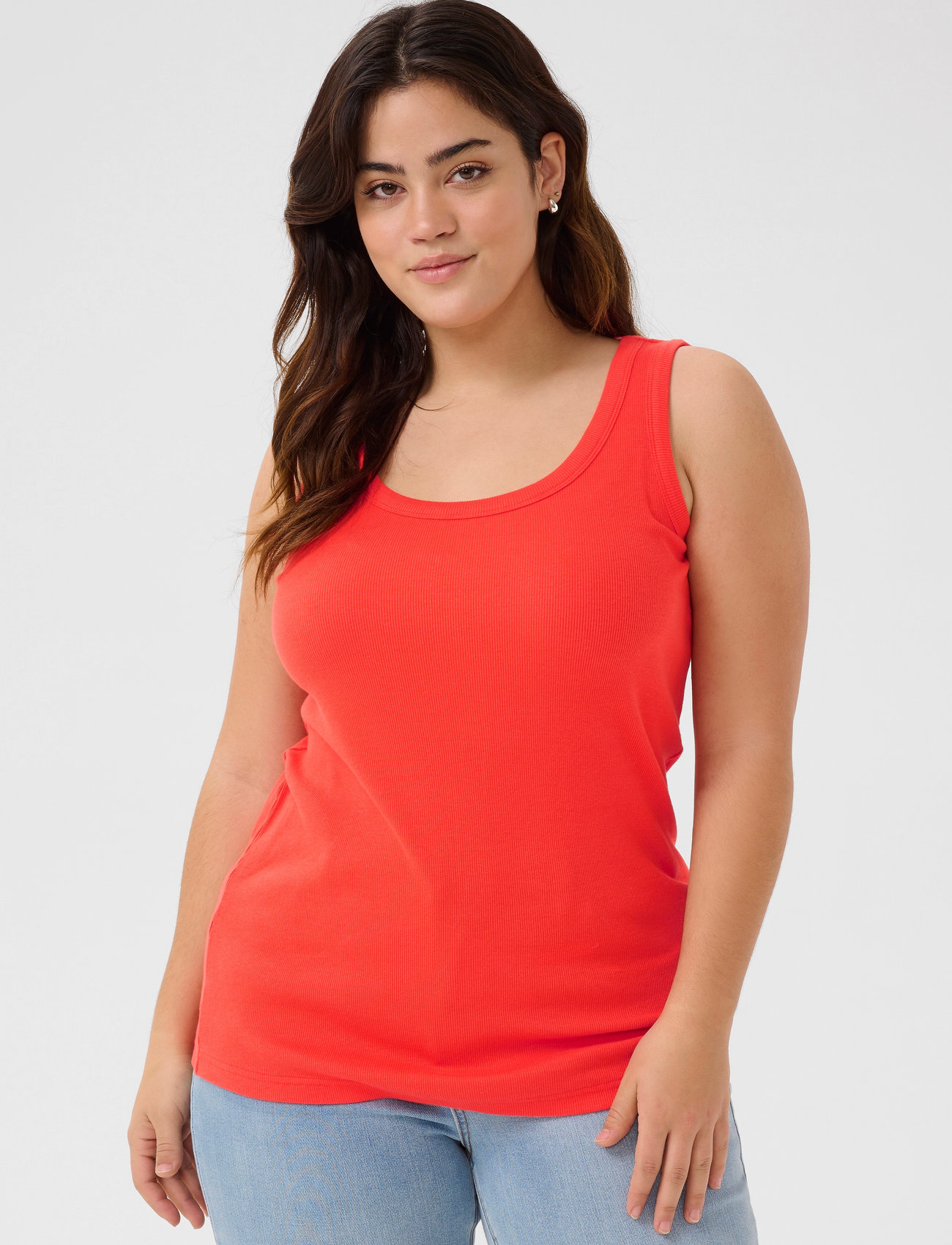 Kaffe Curve Kccarina Tank Top, S, Orange, T-Shirts & Toppe > Uden Ærmer, Dame