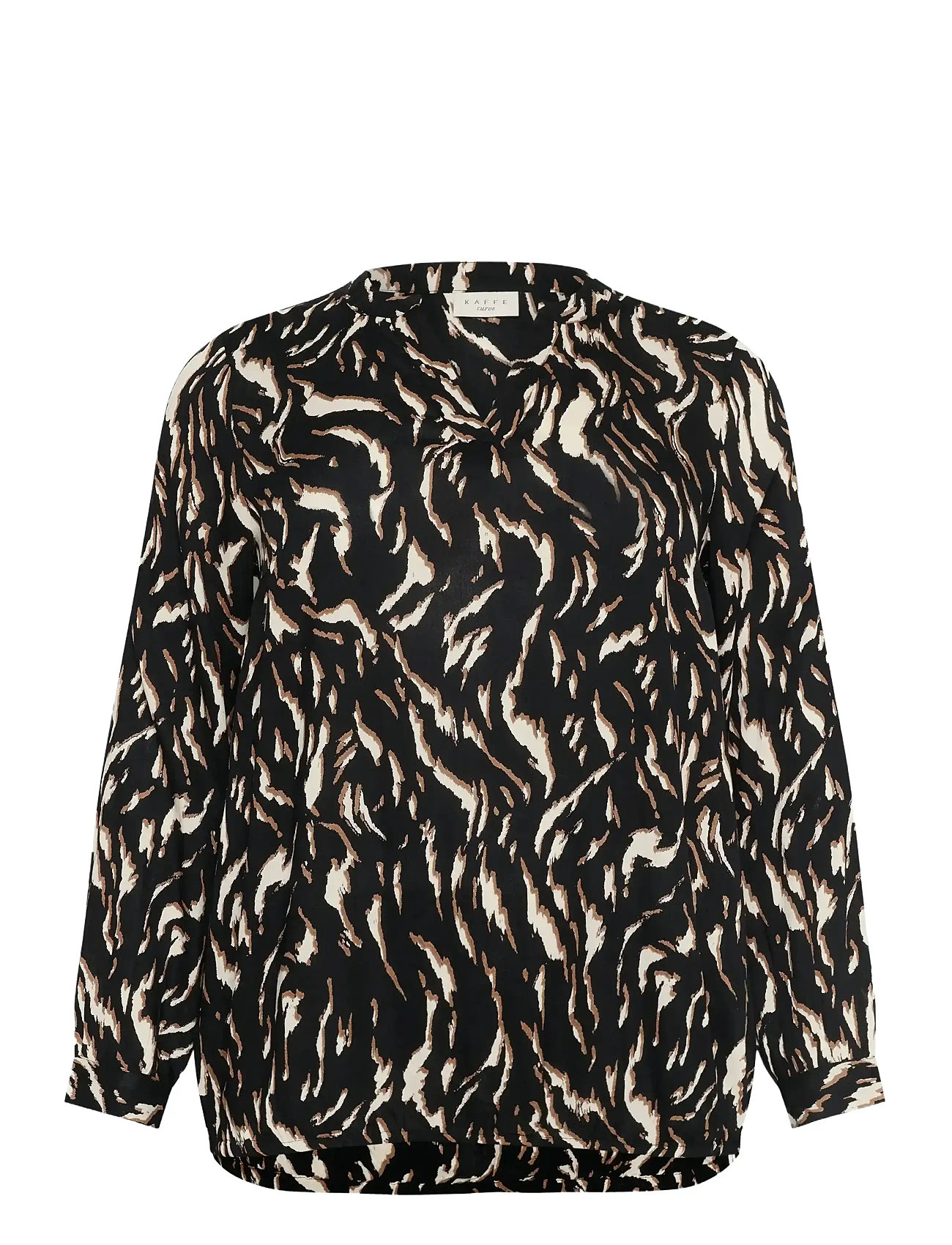 Kaffe Curve Kcdiana Blouse, 44, Brown, Bluser > Langærmede, Dame