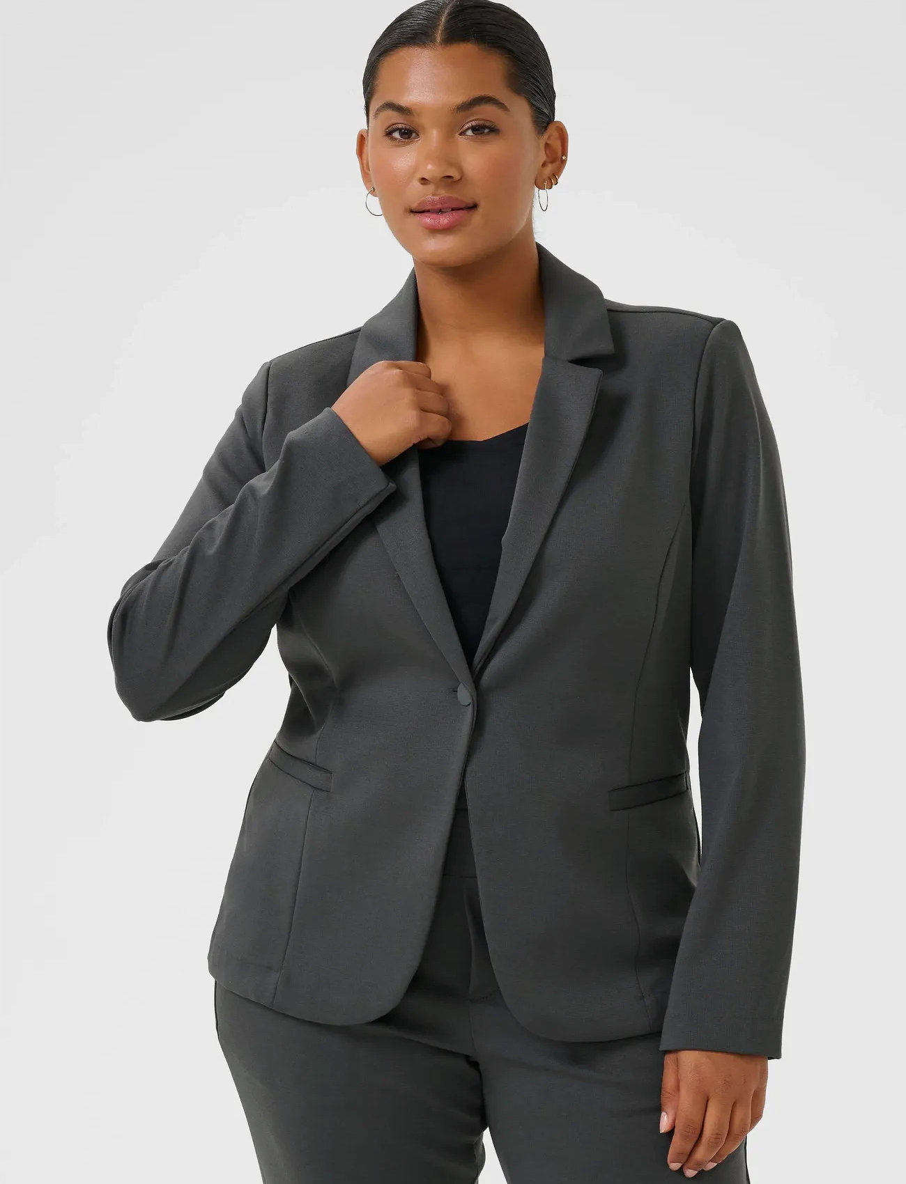 Kaffe Curve Kcjenna Blazer, XL, Black, Blazere > Enkeltradede Blazere, Dame
