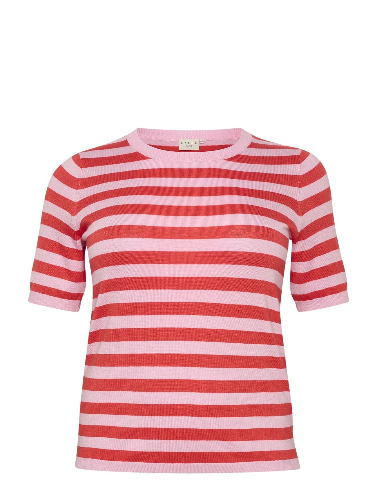 Kcmalia Wide Stripe Knit Red Kaffe Curve