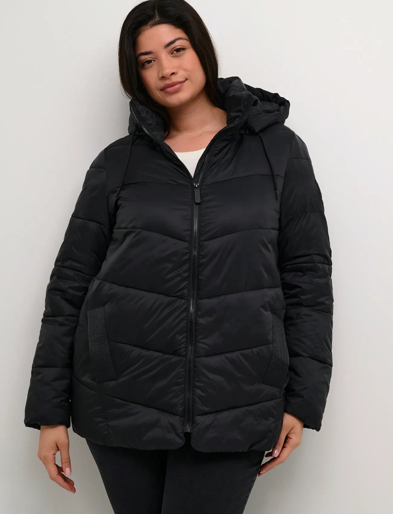 Kaffe Curve Kcsusanna Jacket, 44, Black, Jakker > Vatteret Jakke, Dame