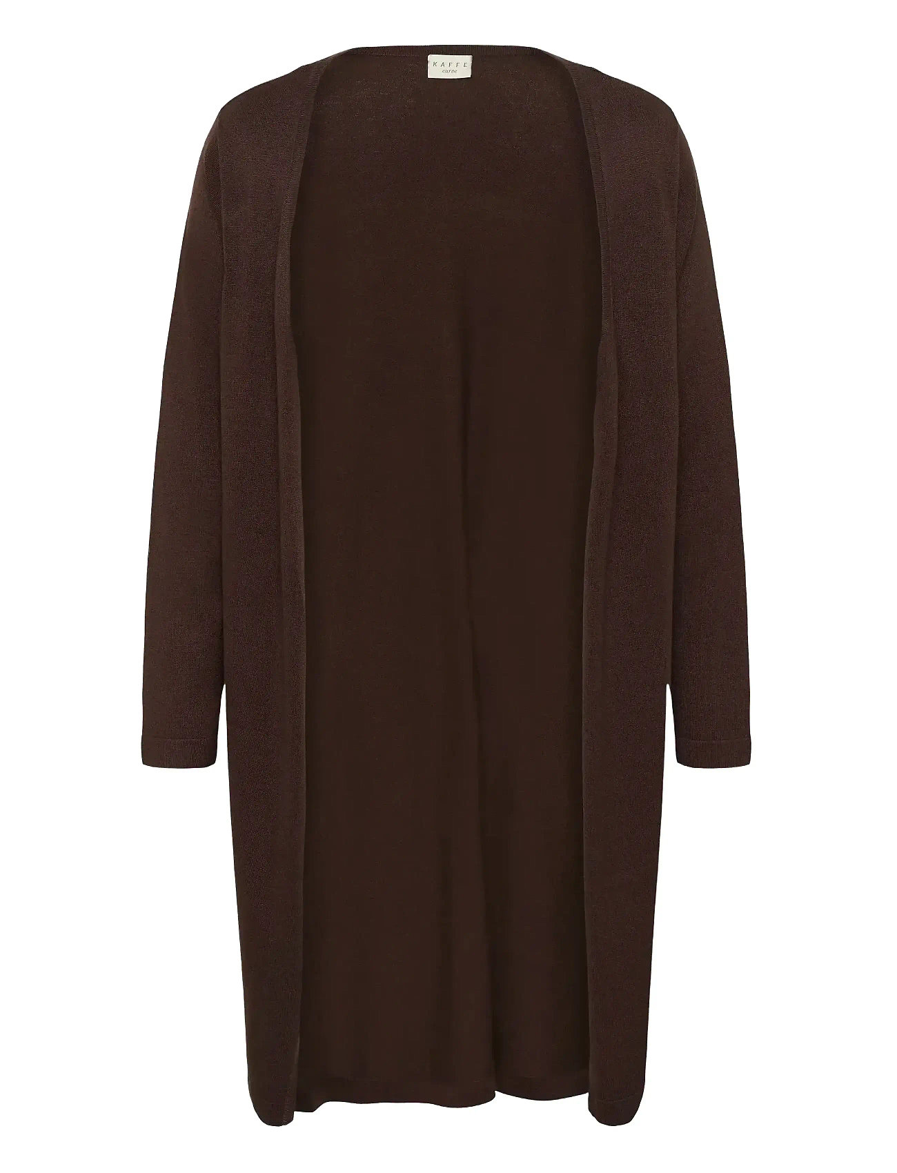 Kaffe Curve Kcfarsia Long Cardigan, M, Brown, Strik > Cardigans, Dame