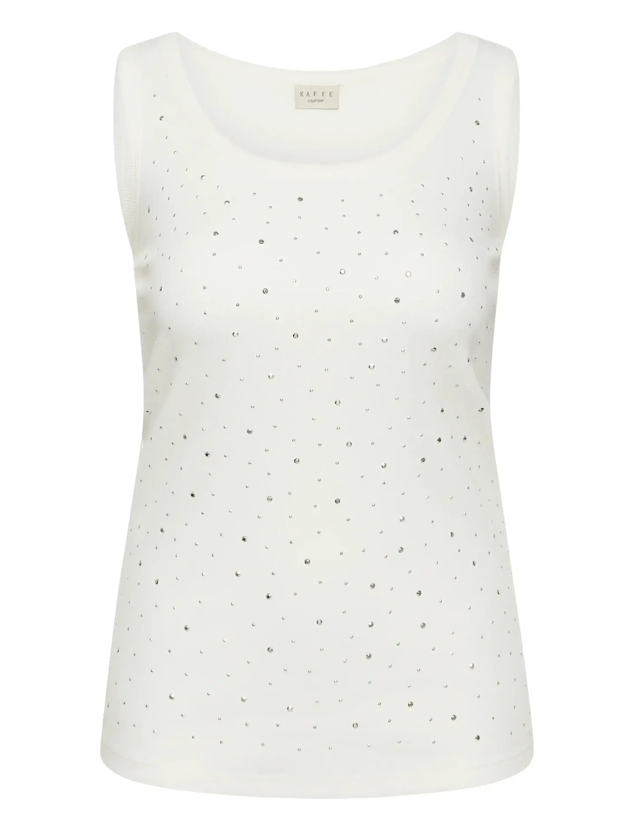 KAFFE CURVE Kccarina Rhinestone Oberteil Cream - XL - Damen