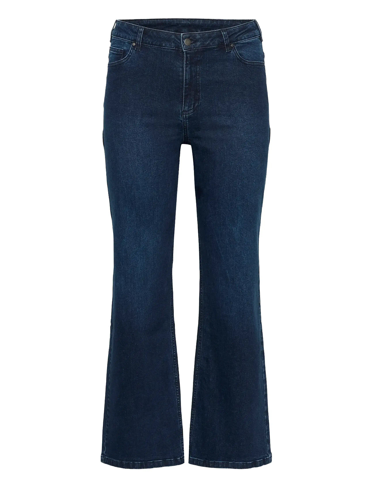 KAFFE CURVE Kcflora Flared Full Lenght Jeans Navy - 50 - Damen