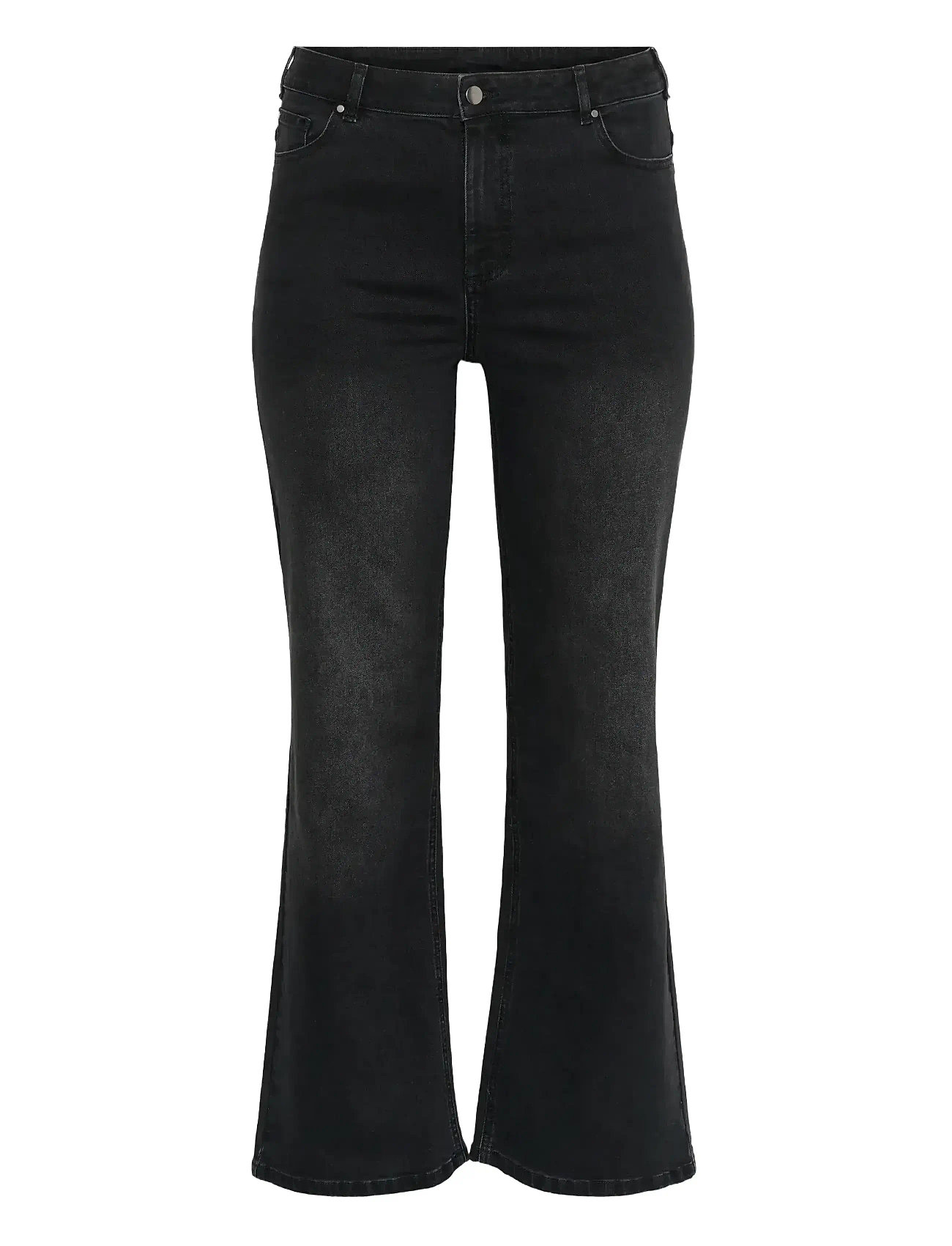 KAFFE CURVE Kcflora Flared Full Lenght Jeans Schwarz - 46 - Damen