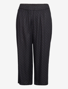 KCdotta Culotte Pants - broeken med straight ben - black/deep blue dot