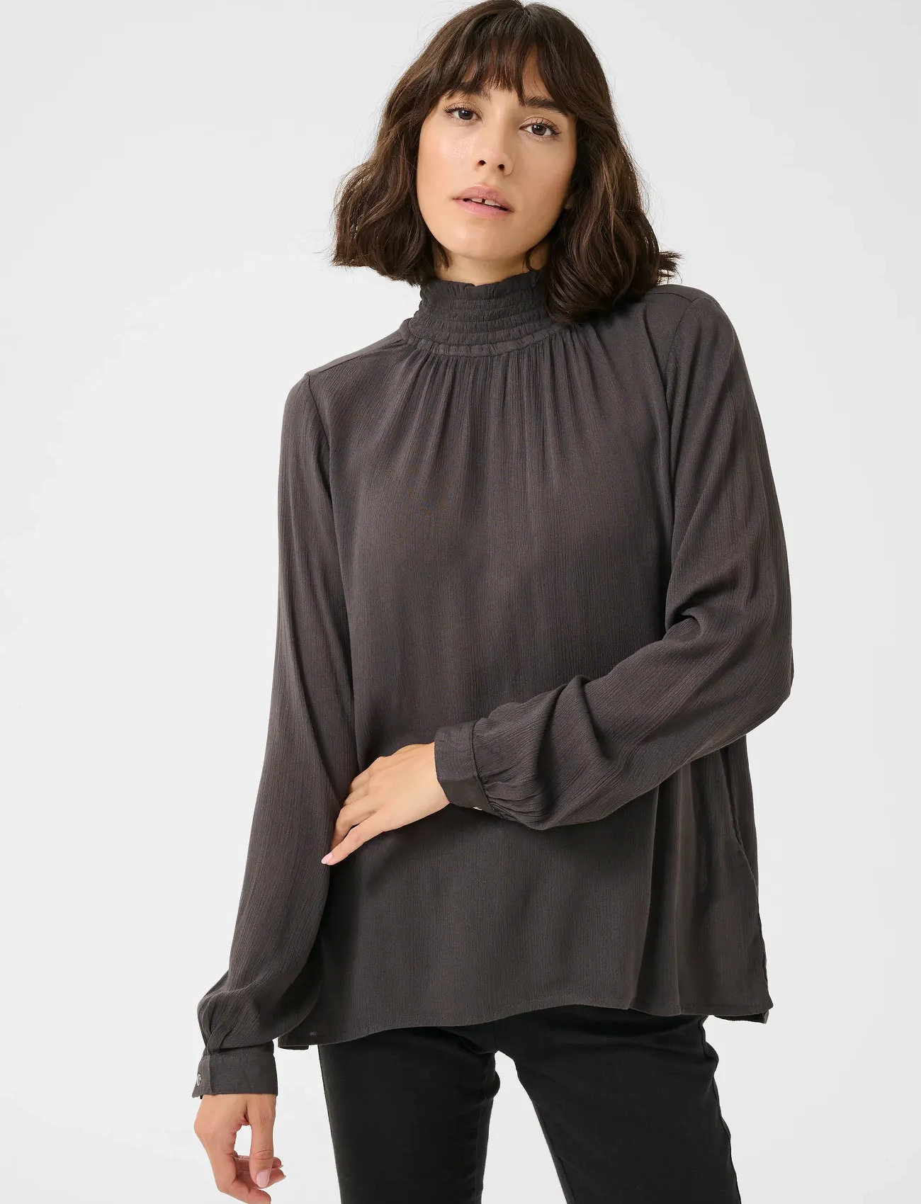 Kaffe Trine Blouse, 44, Black, Bluser > Langærmede, Dame