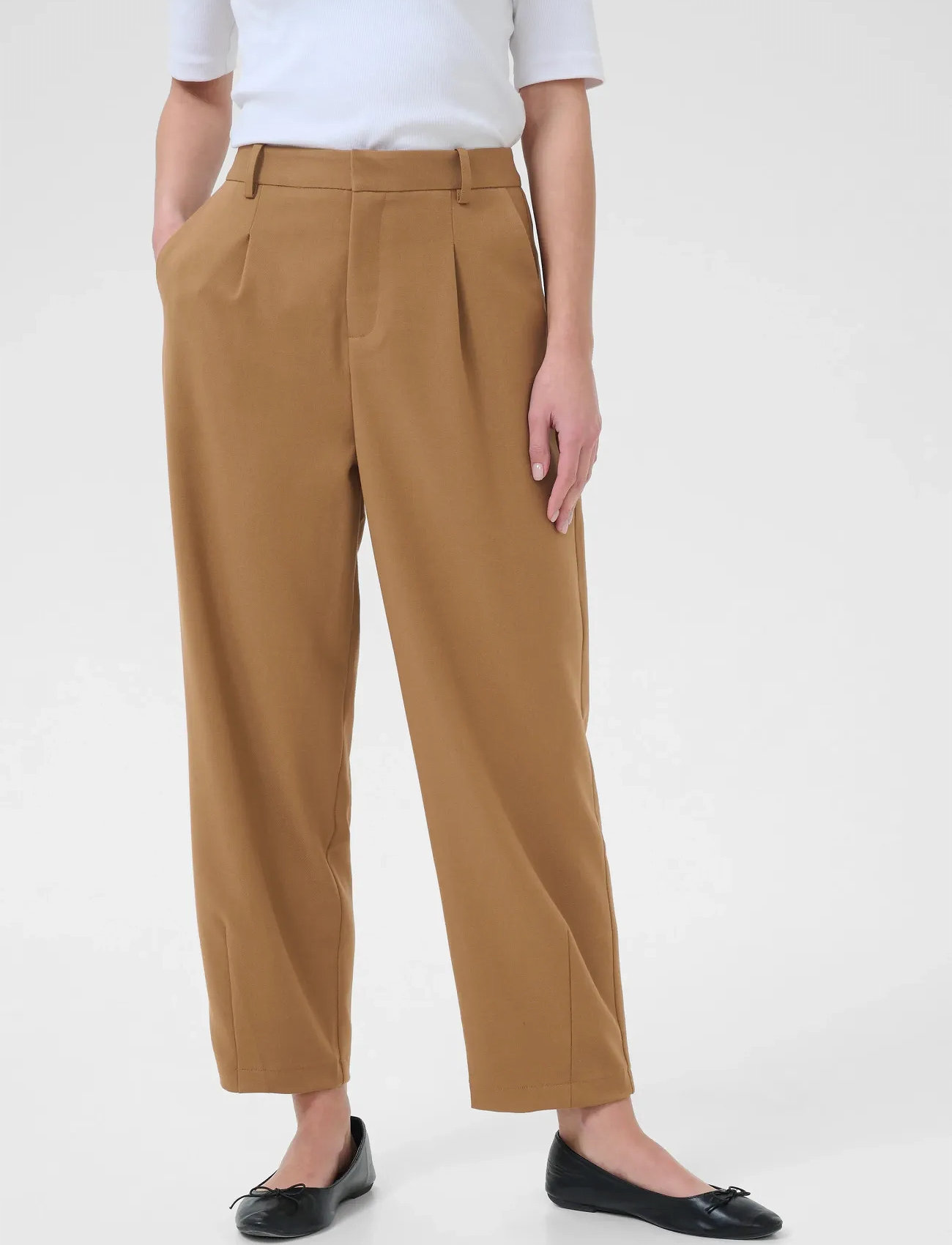 Kaffe Kamerle Pants Cropped, 36, Brown, Bukser > Jakkesætsbukser, Dame