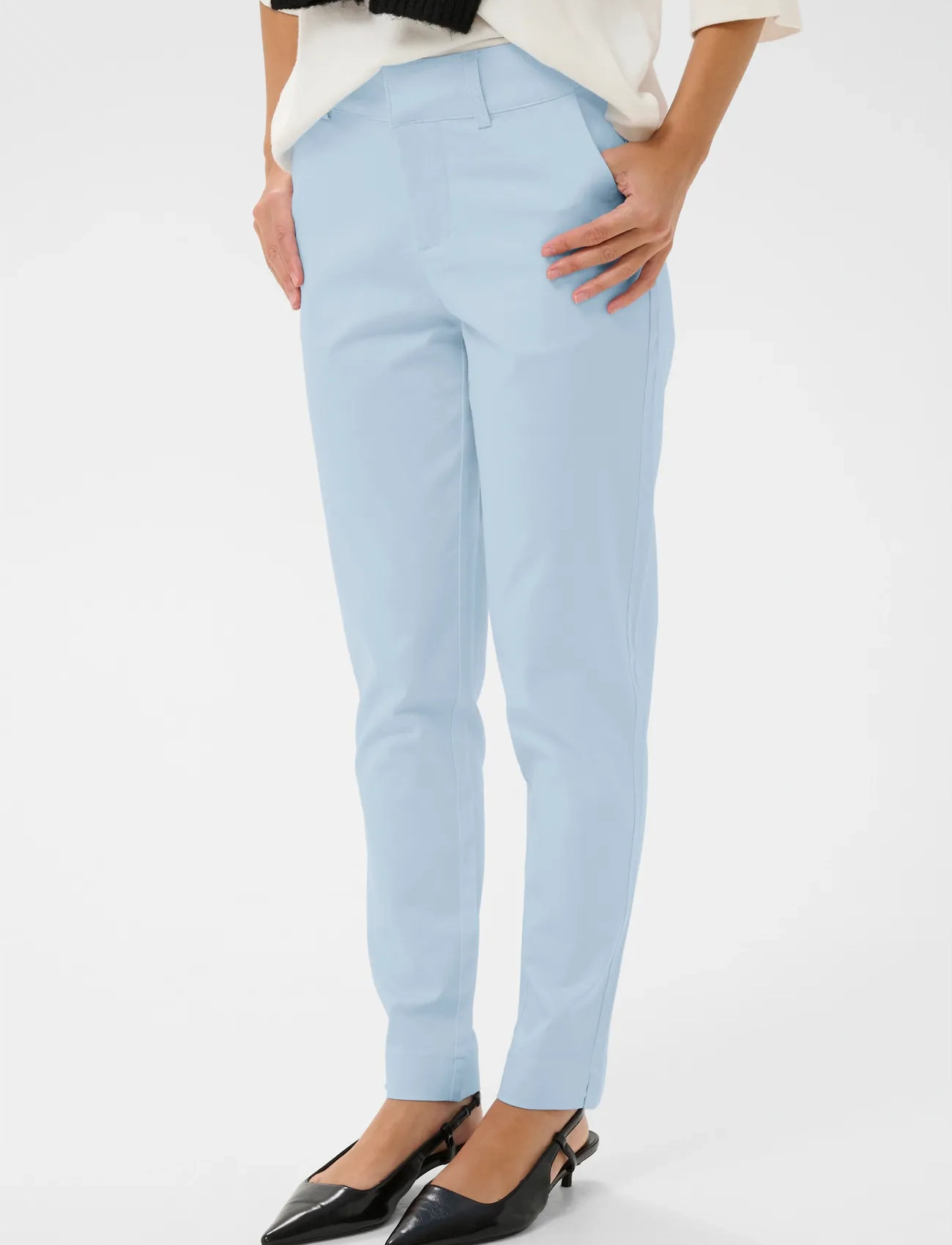 Kaffe Kalea 7/8 Chino Pant, 38, Blue, Bukser > Slim Fit-Bukser, Dame