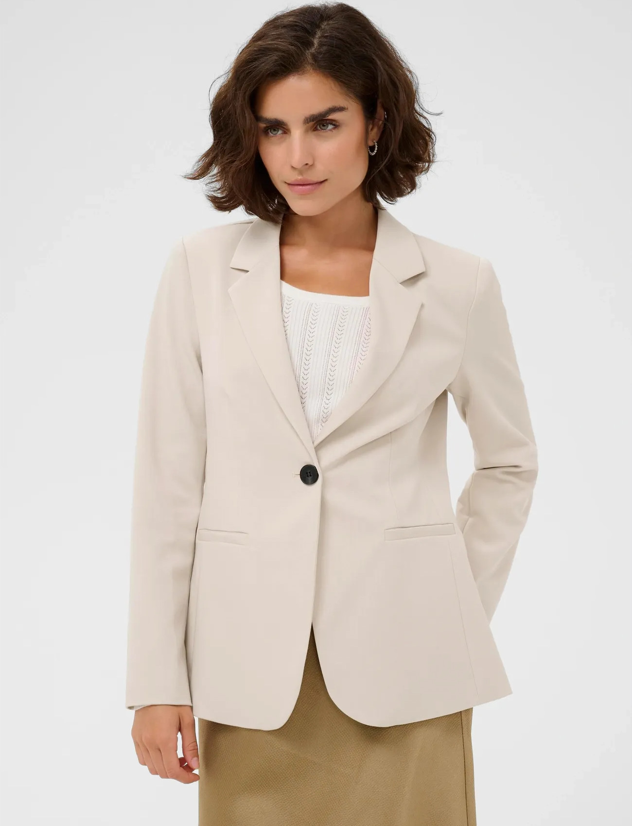 Kaffe Kasakura Blazer, 34, Beige, Blazere > Enkeltradede Blazere, Dame
