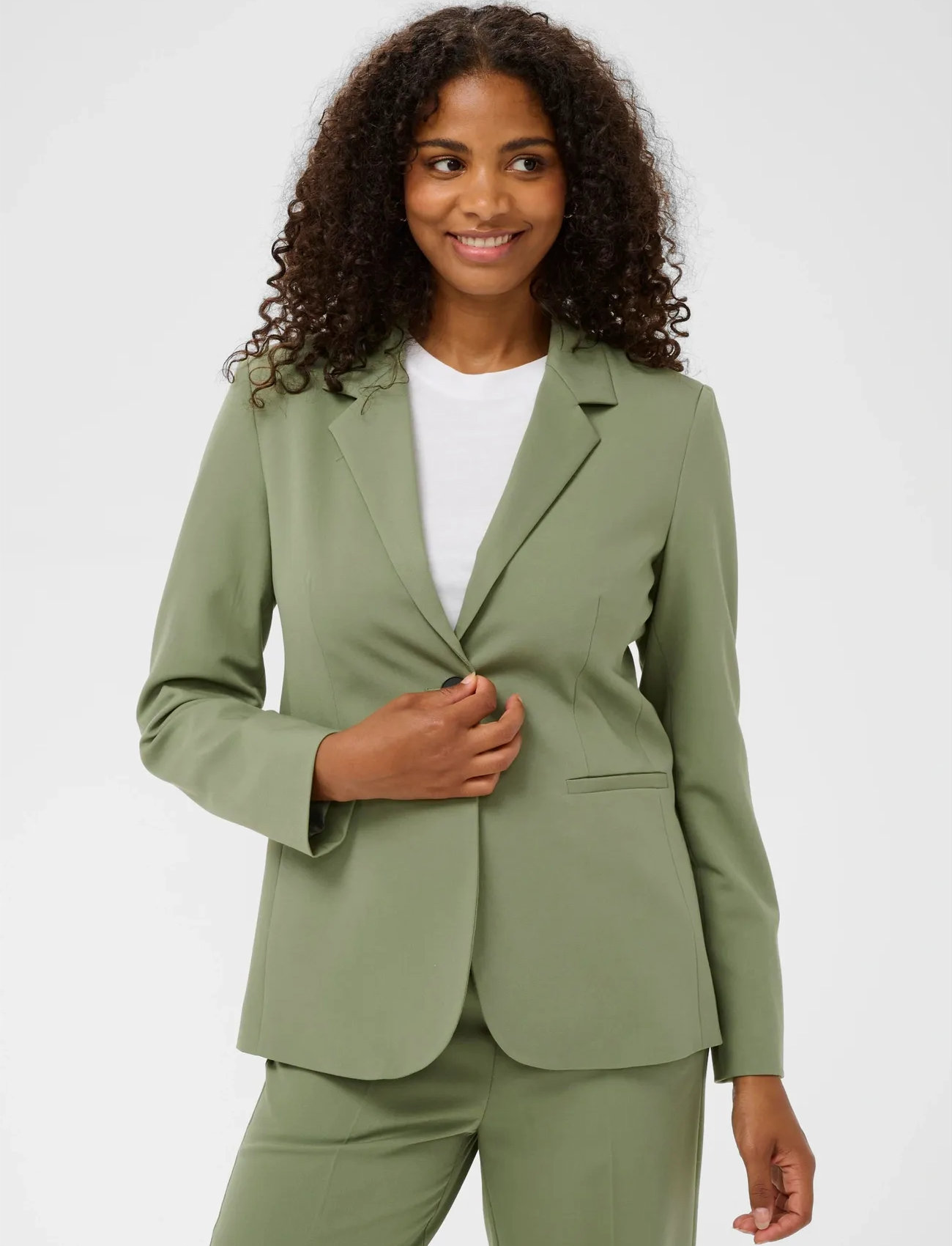 Kaffe Kasakura Blazer, 46, Green, Blazere > Enkeltradede Blazere, Dame