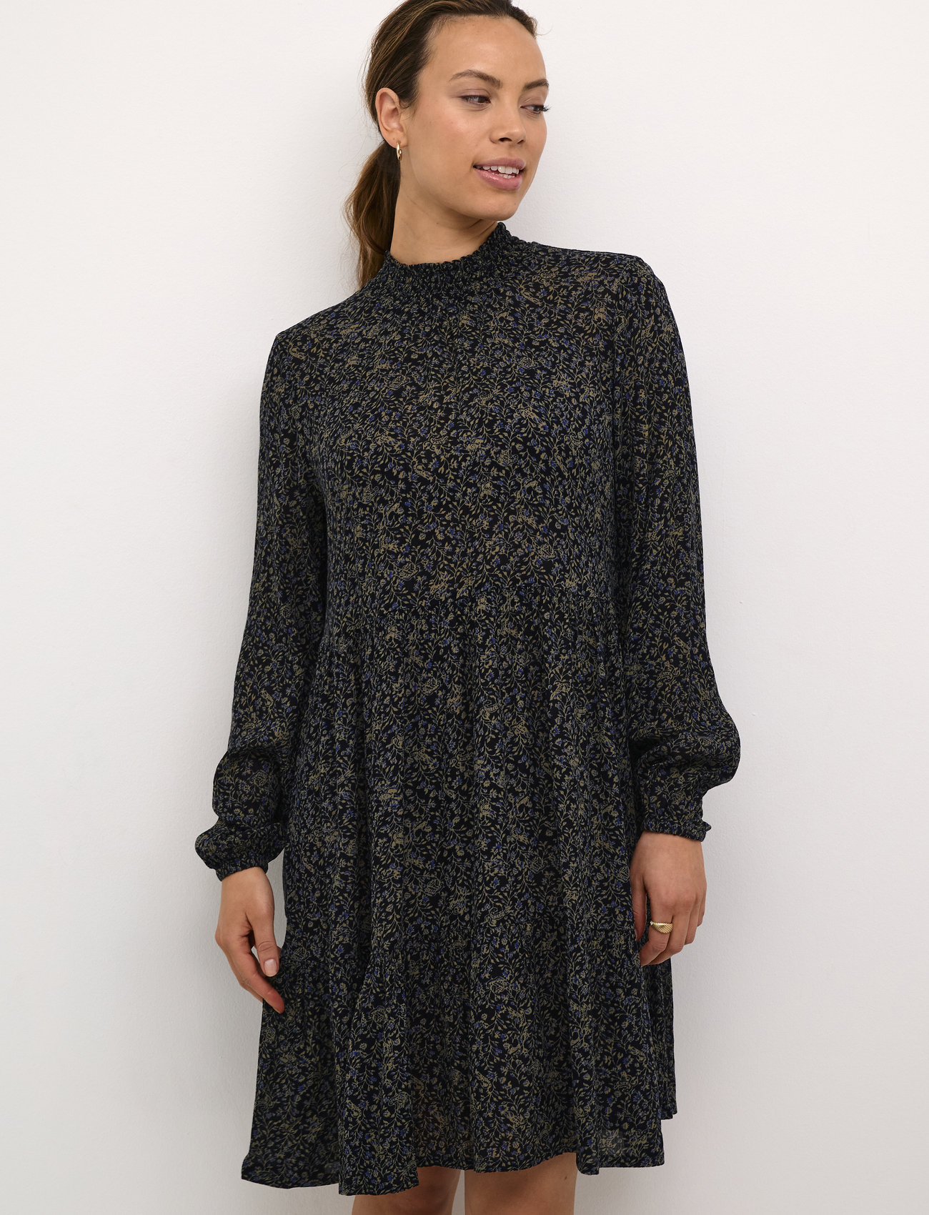 Kaffe Kasally Amber Dress Ls, 34, Black, Kjoler > Knælange Og Midi, Dame