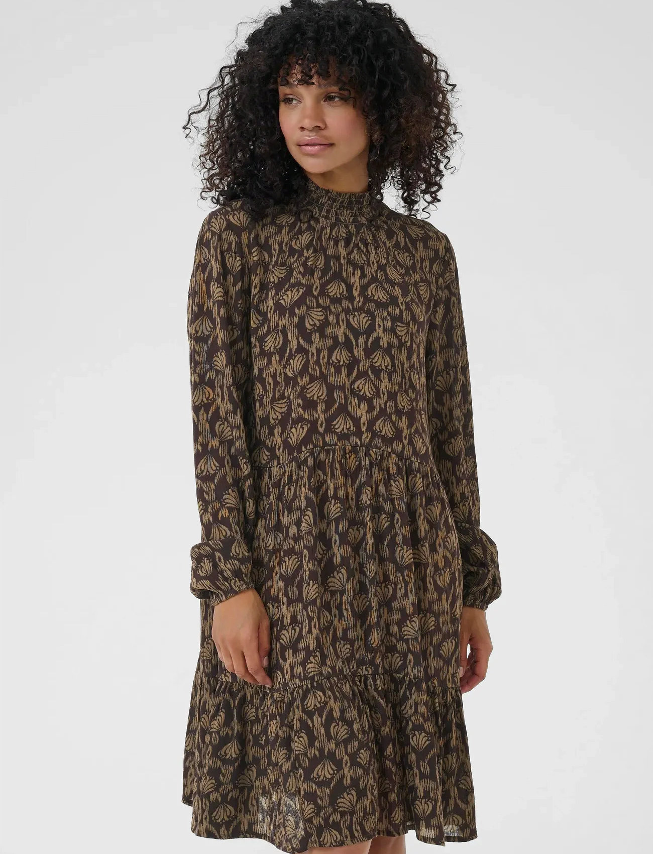 Kaffe Karikka Amber Dress, 36, Brown, Kjoler > Festkjoler, Dame