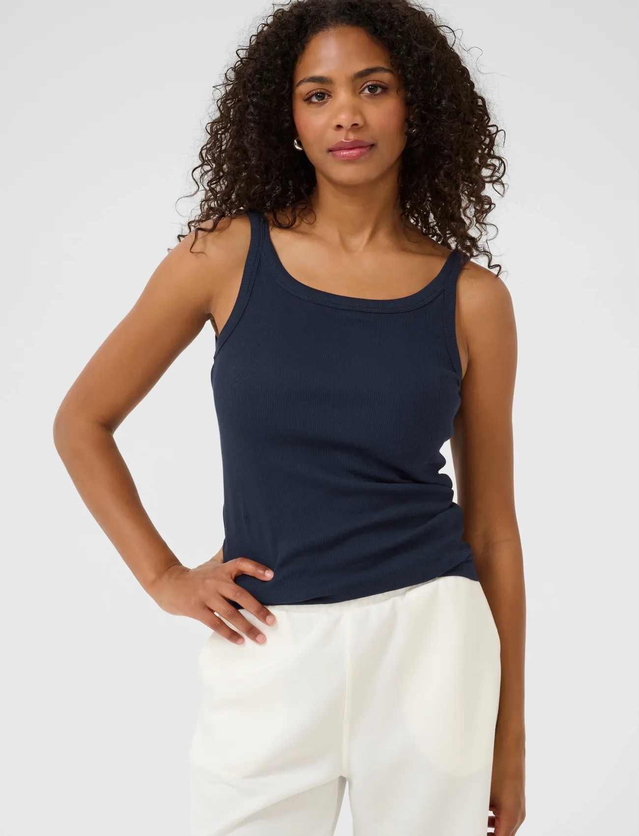 Kaffe Kacarna Tank Top, XL, Navy, T-Shirts & Toppe > Uden Ærmer, Dame