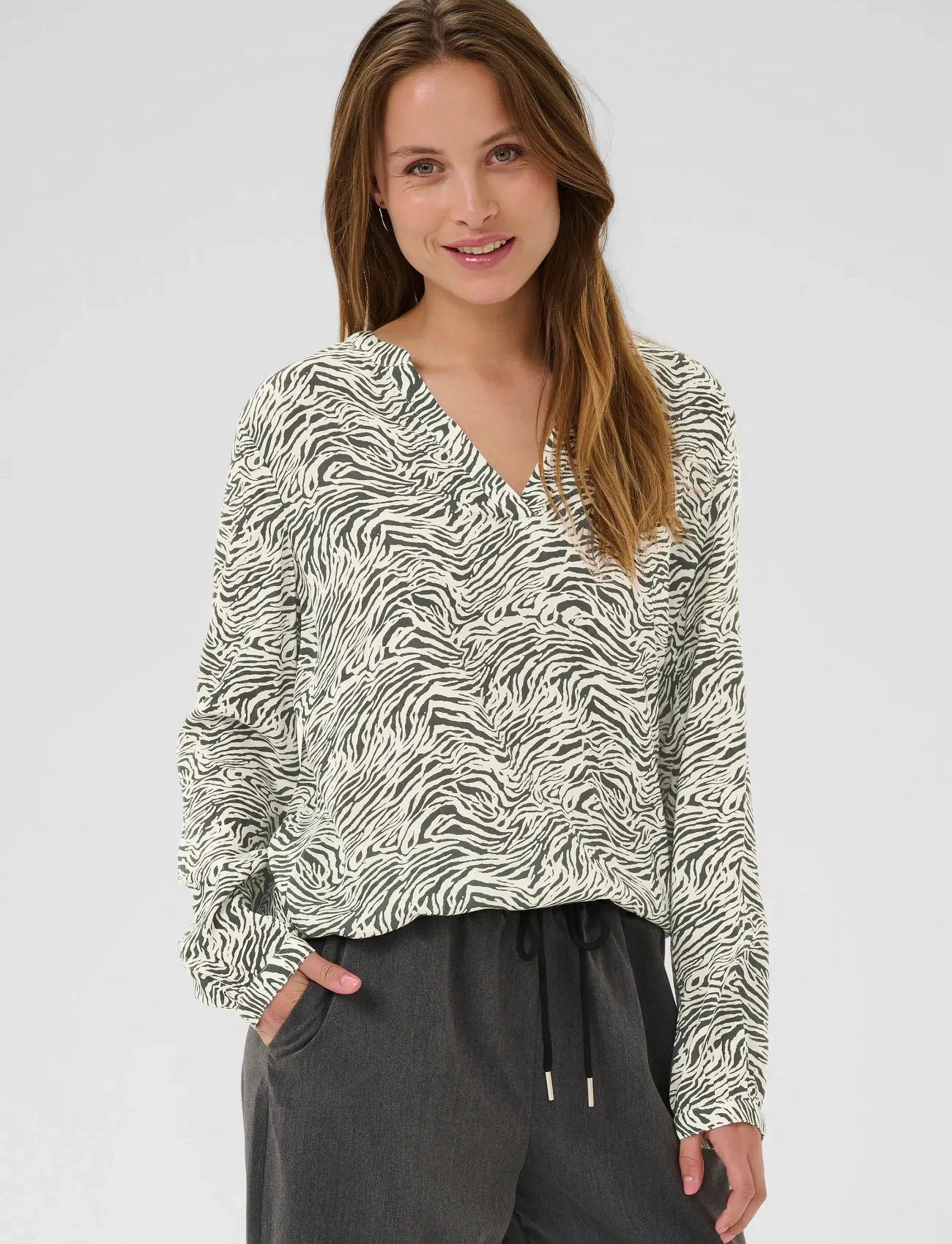 Kaffe Kaditte Blouse, 42, Beige, Bluser > Langærmede, Dame