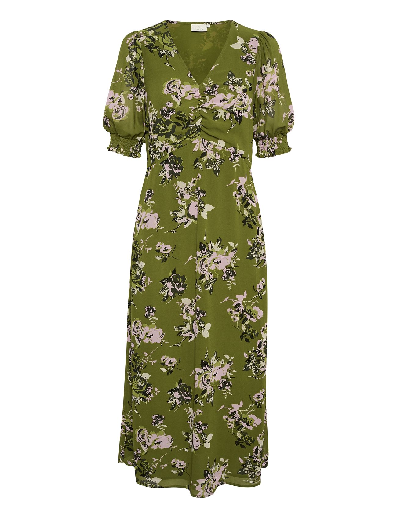Kavita Dress Knelang Kjole Khaki Green Kaffe