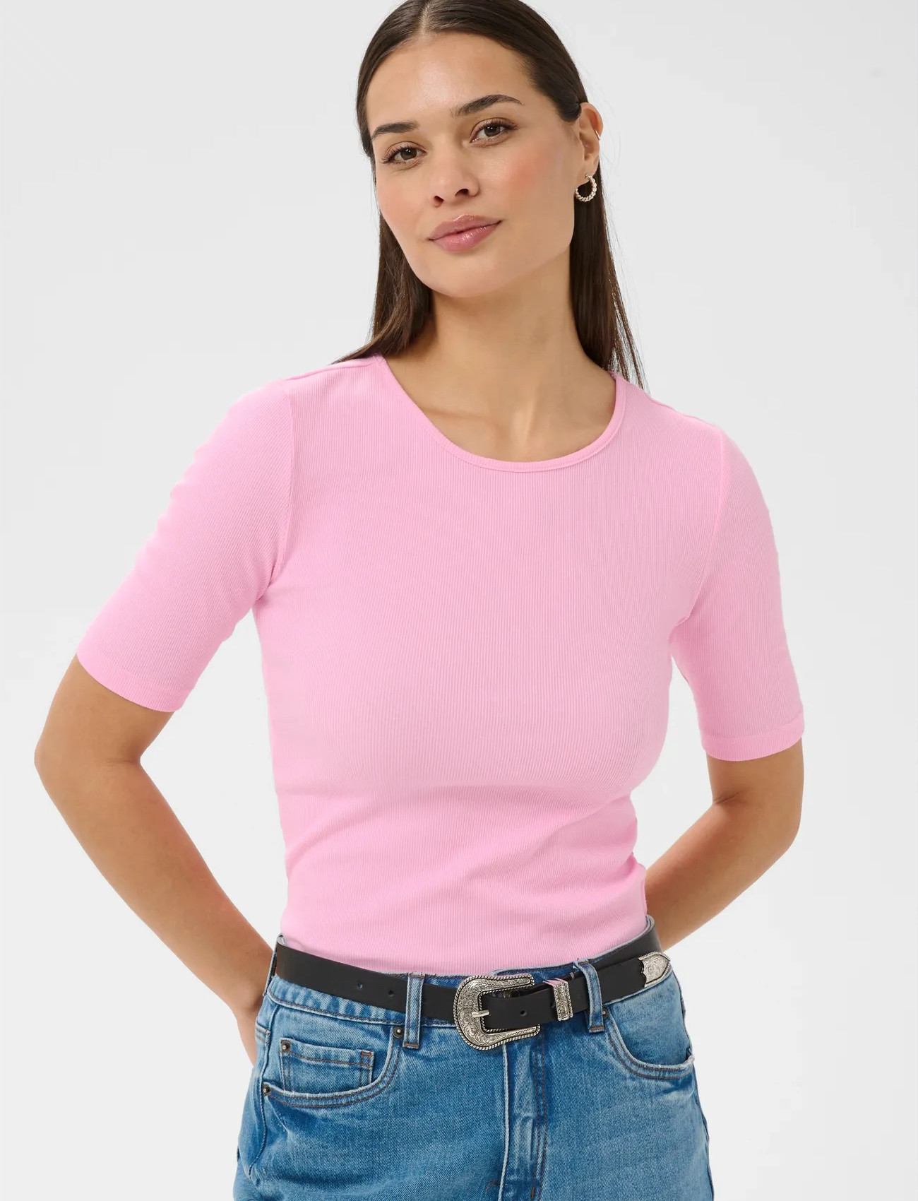 Kaffe Kacarna T-Shirt, M, Pink, T-Shirts & Toppe > Kortærmede, Dame
