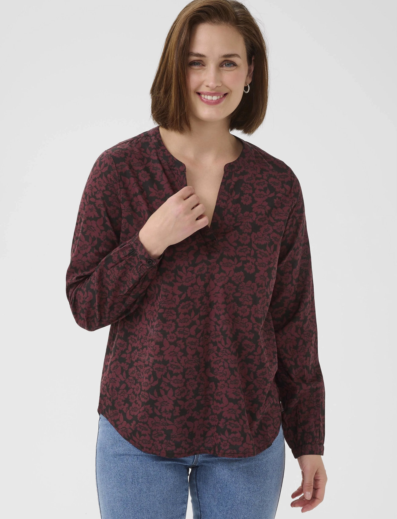 Kaffe Kabeathe Blouse, 36, Brown, Bluser > Langærmede, Dame