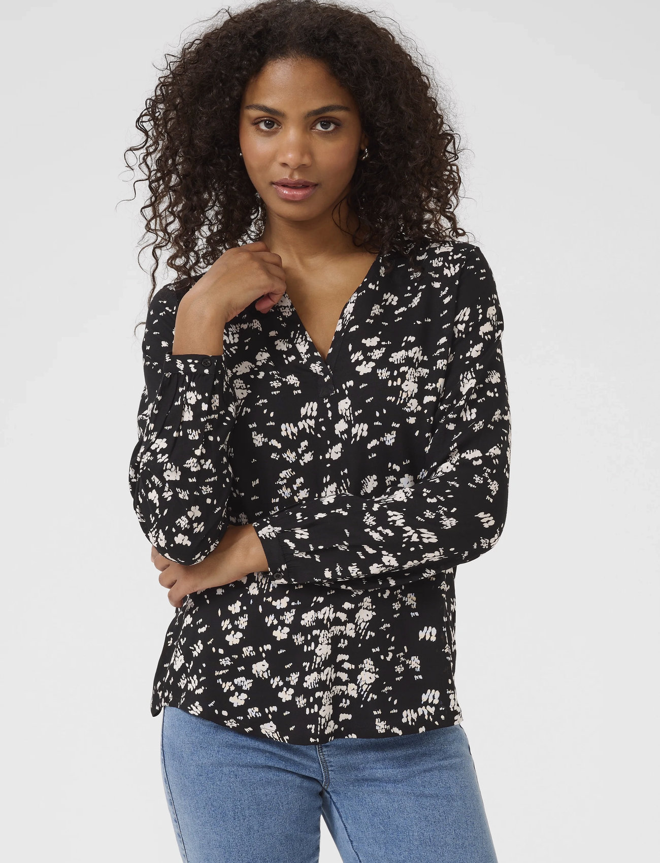 Kaffe Kabeathe Blouse, 36, Black, Bluser > Langærmede, Dame