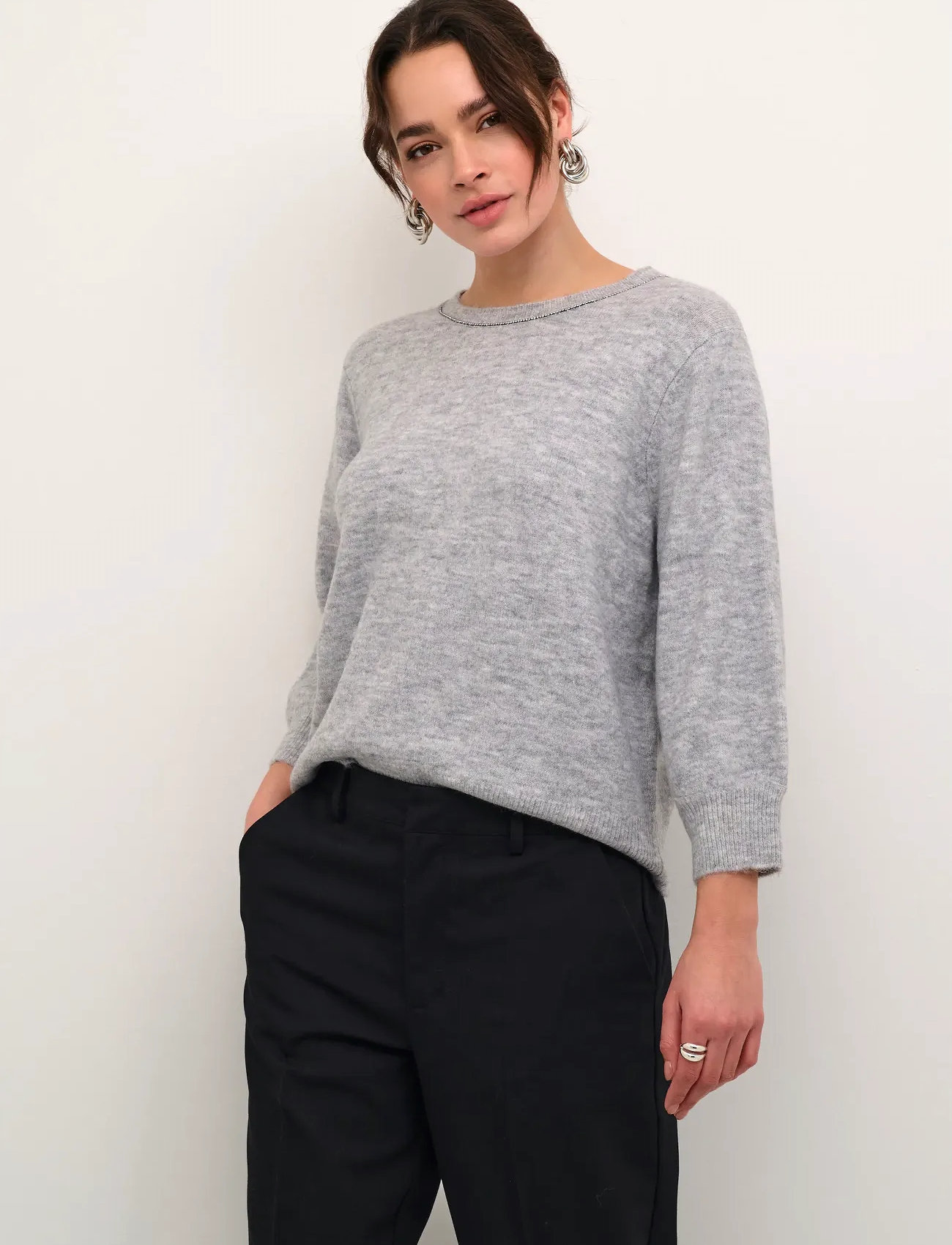 Kaffe Kameridith Pullover, XL, Grey, Strik > Trøjer, Dame