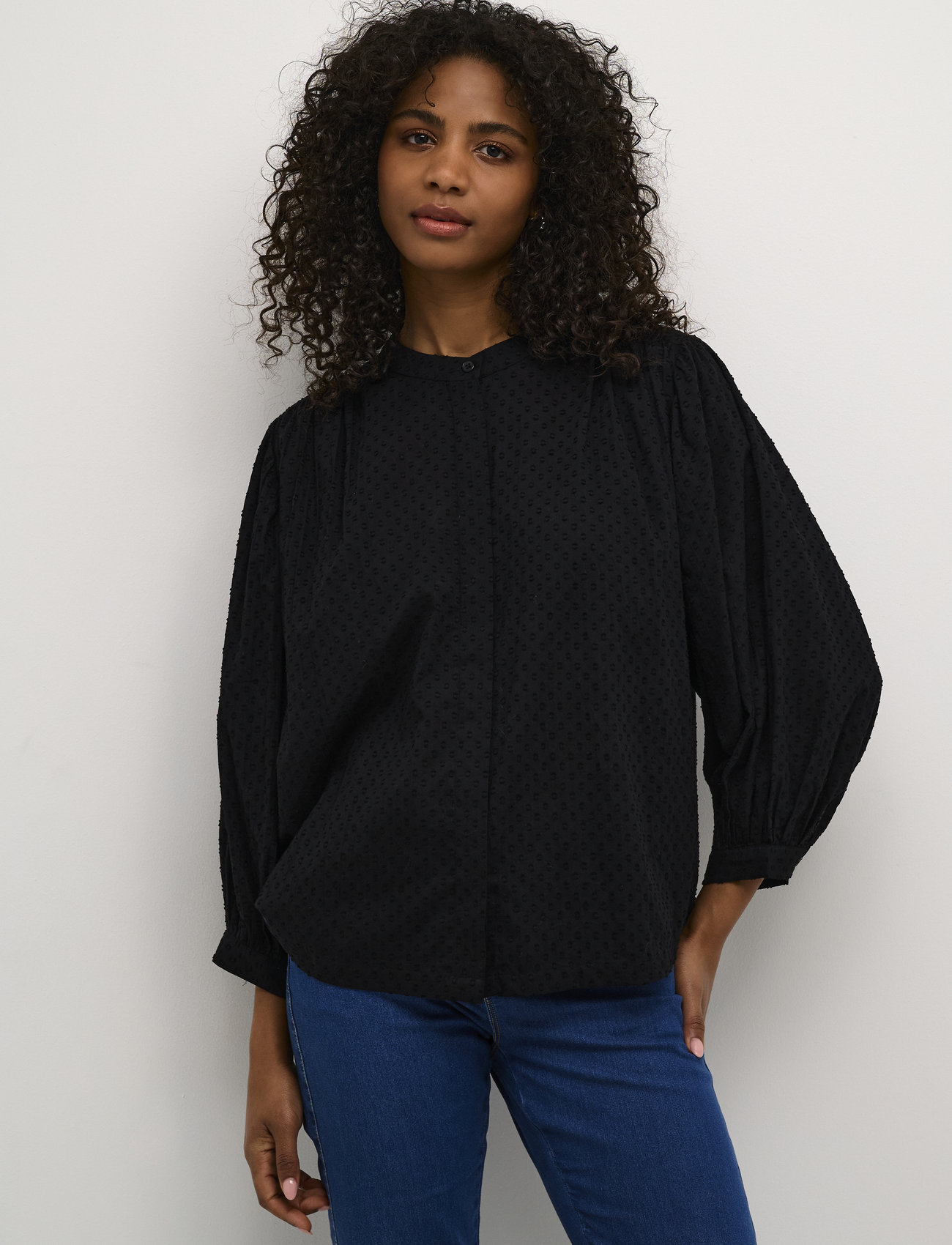 Kaffe Karoca Blouse, 36, Black, Bluser > Langærmede, Dame