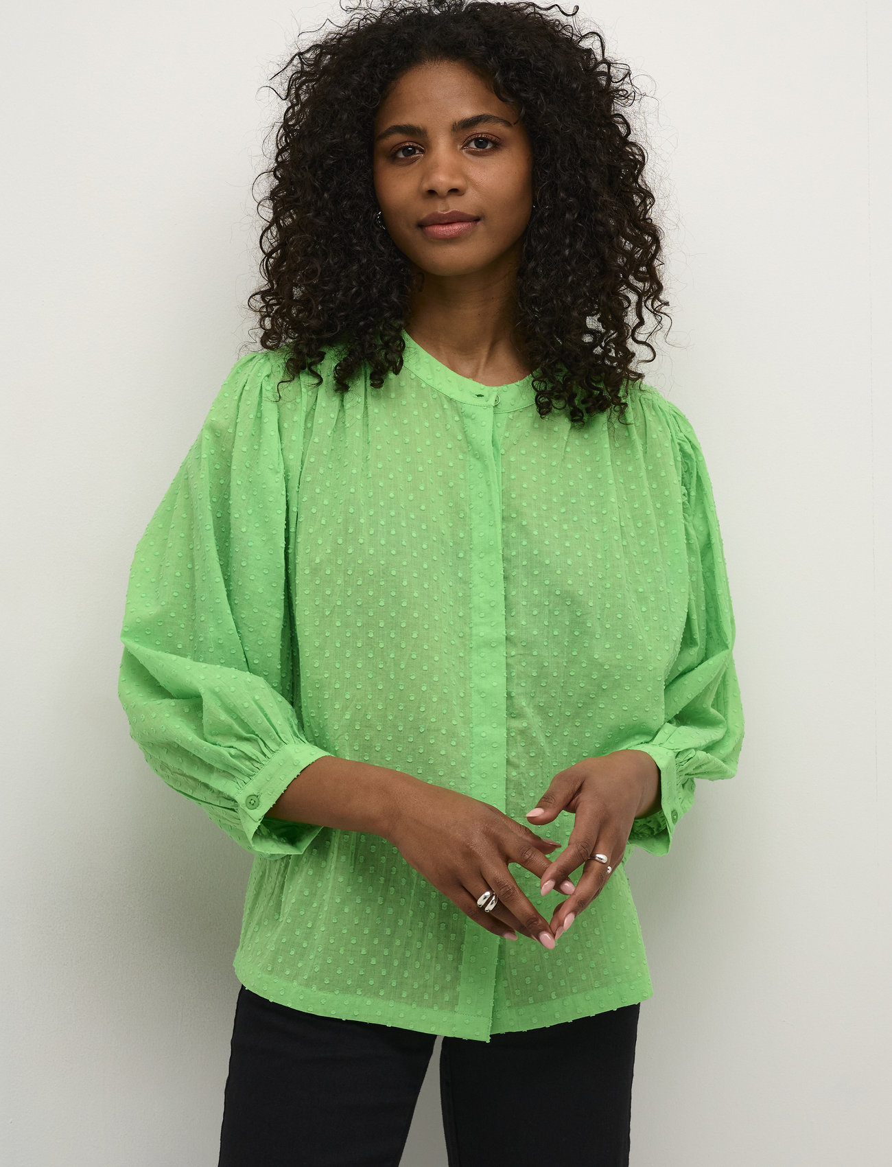 Kaffe Karoca Blouse, 42, Green, Bluser > Langærmede, Dame