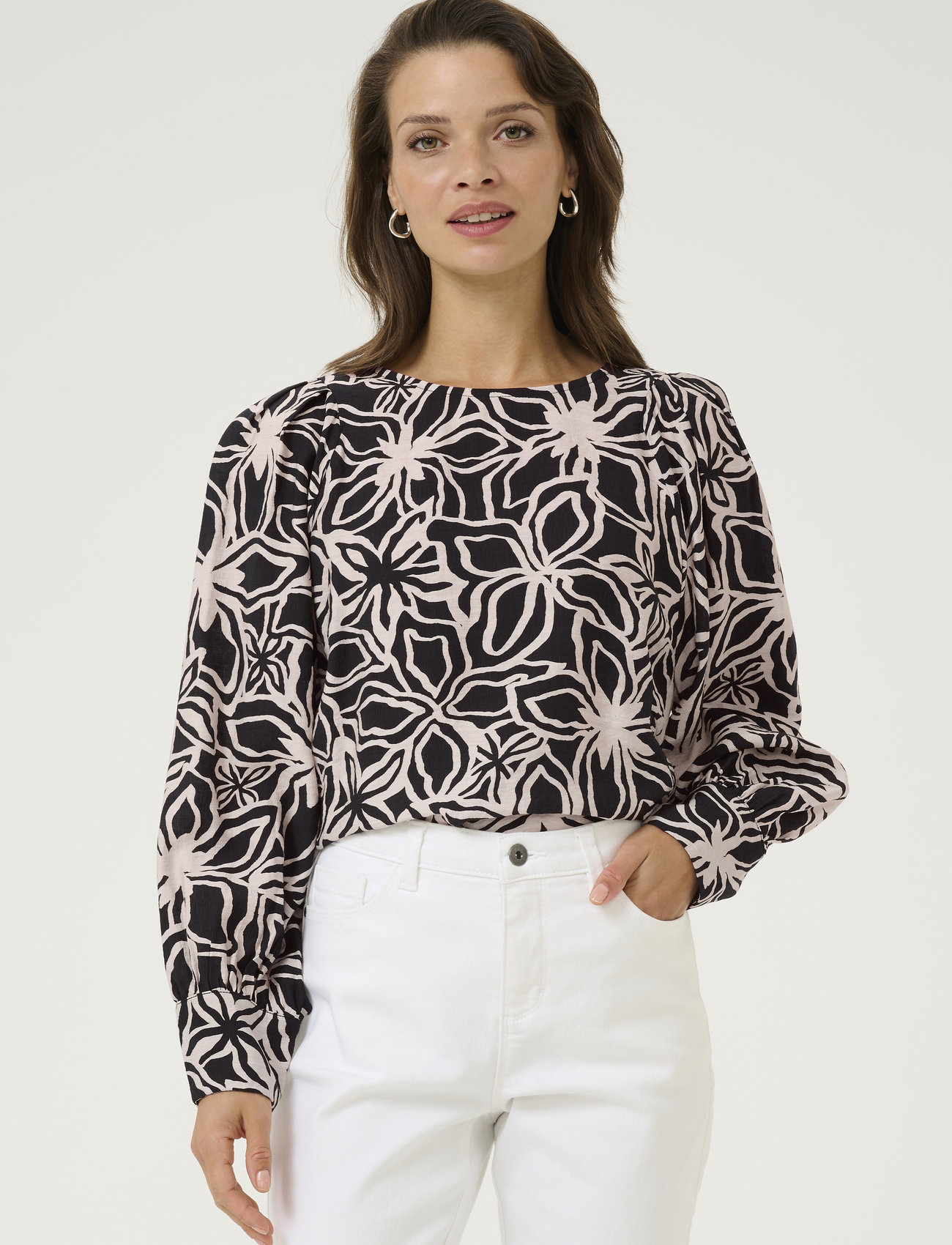 Kaffe Kahannah Blouse, 46, Black, Bluser > Langærmede, Dame