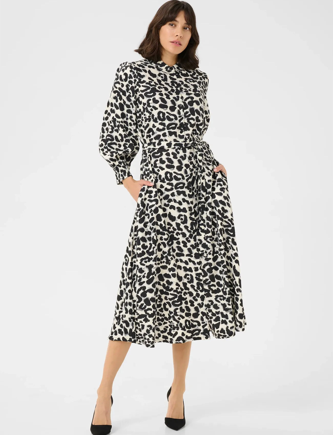 Kaffe Kaemina Dress, 40, White, Kjoler > Knælange Og Midi, Dame