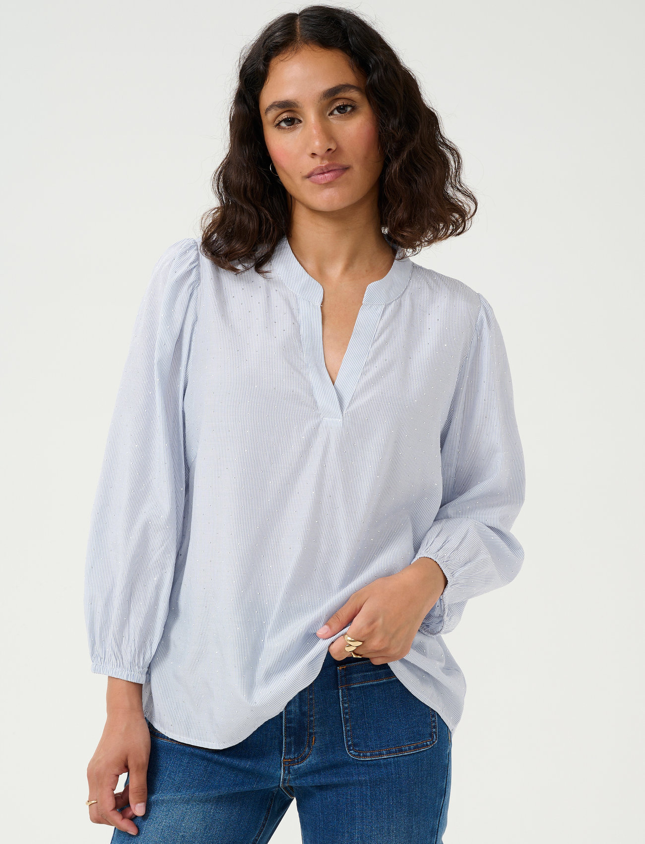 Kaffe Kamilena Blouse, 42, Blue, Bluser > Langærmede, Dame