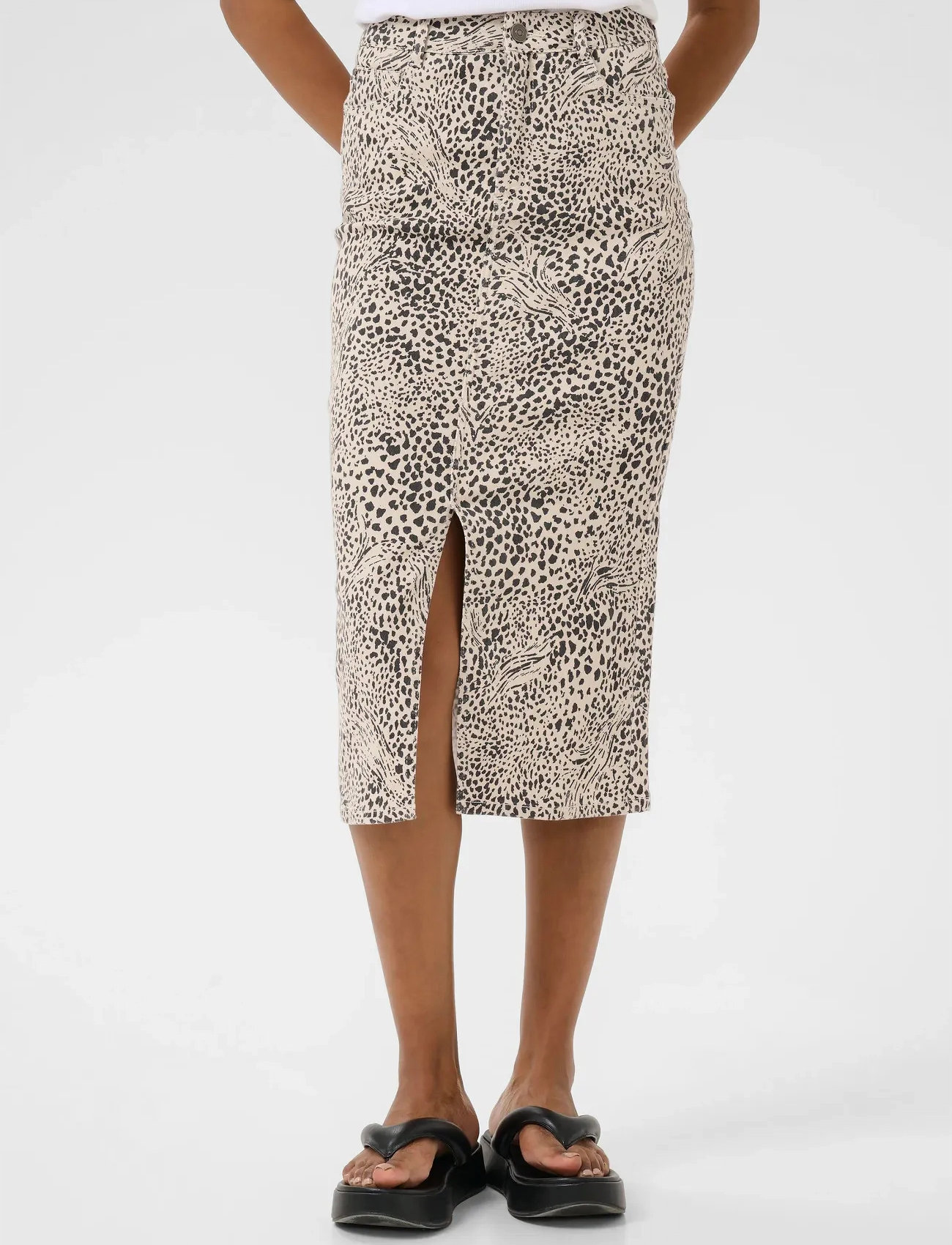 Kaffe Kalisa Skirt, 44, Multi/patterned, Nederdele > Knælange Og Midi Nederdele, Dame