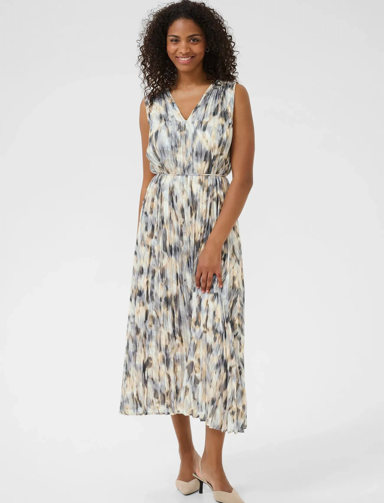 Kaffe Kavicki Dress, XXL, Grey, Kjoler > Knælange Og Midi, Dame