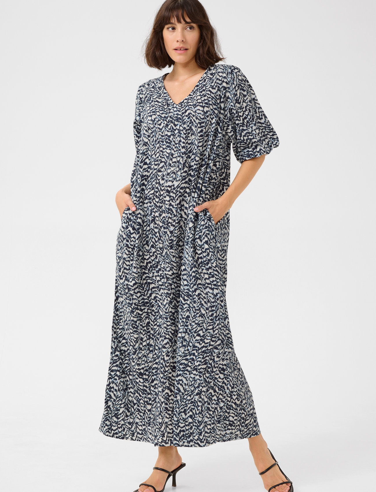 Kaffe Karuffalo Dress, 36, Navy, Kjoler > Maxikjole, Dame