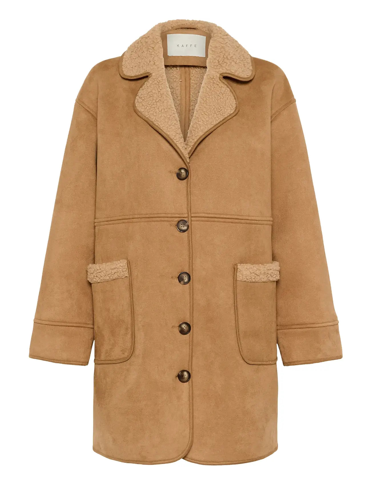KAFFE Kamarlie Mantel Beige - 42 - Damen