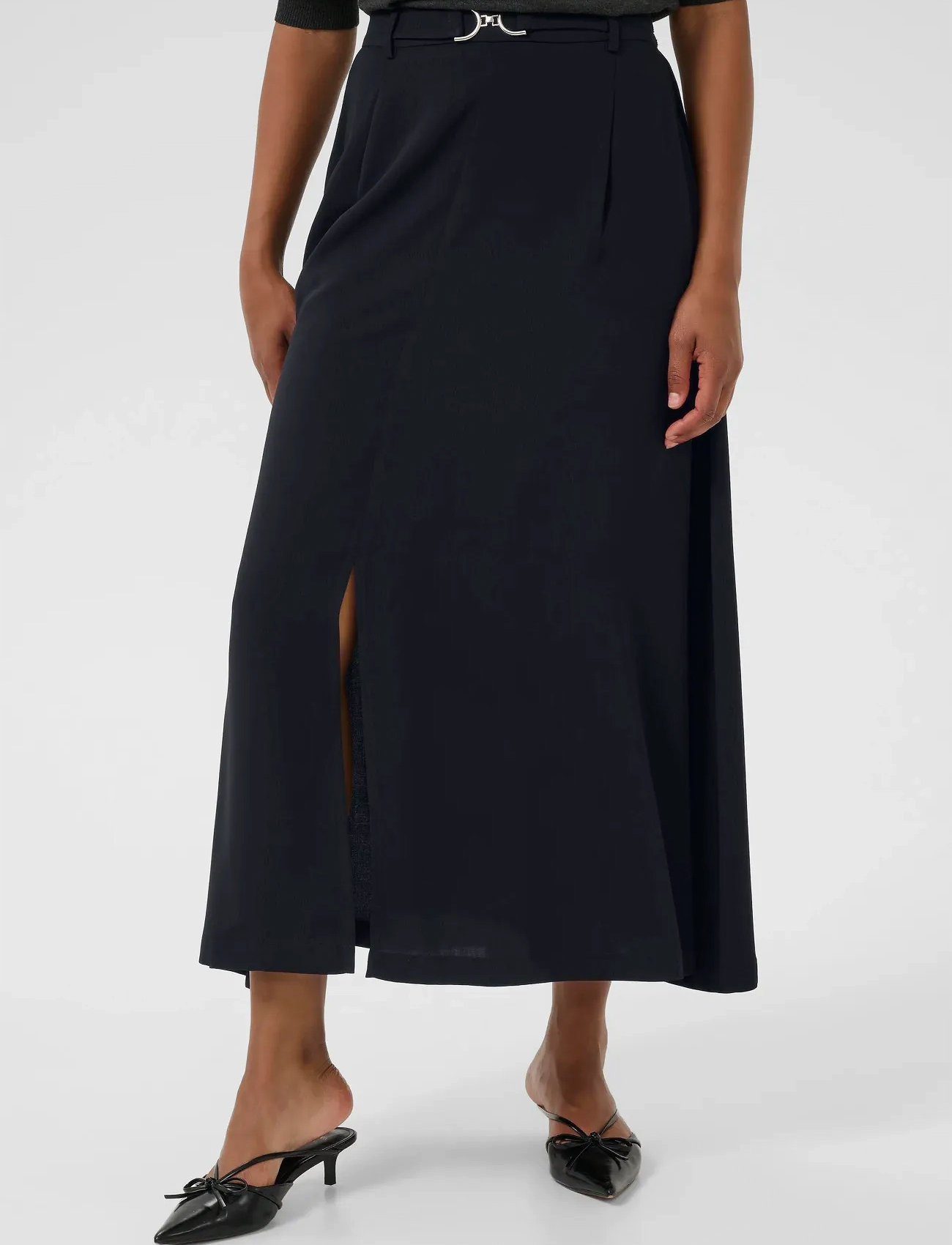 Kaffe Kaillis Skirt, 46, Black, Nederdele > Knælange Og Midi Nederdele, Dame