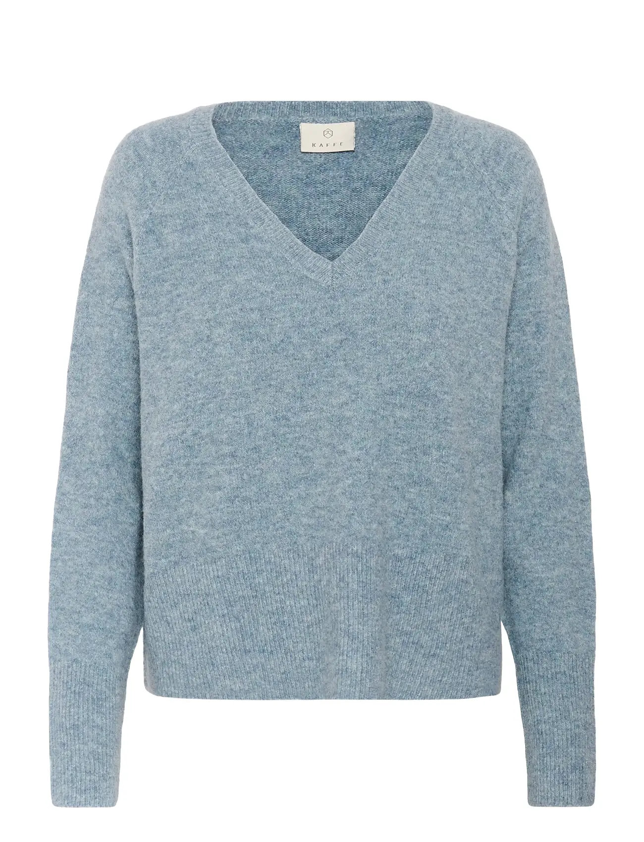 KAFFE Kaniel V-Ausschnitt Pullover Blau - L - Damen
