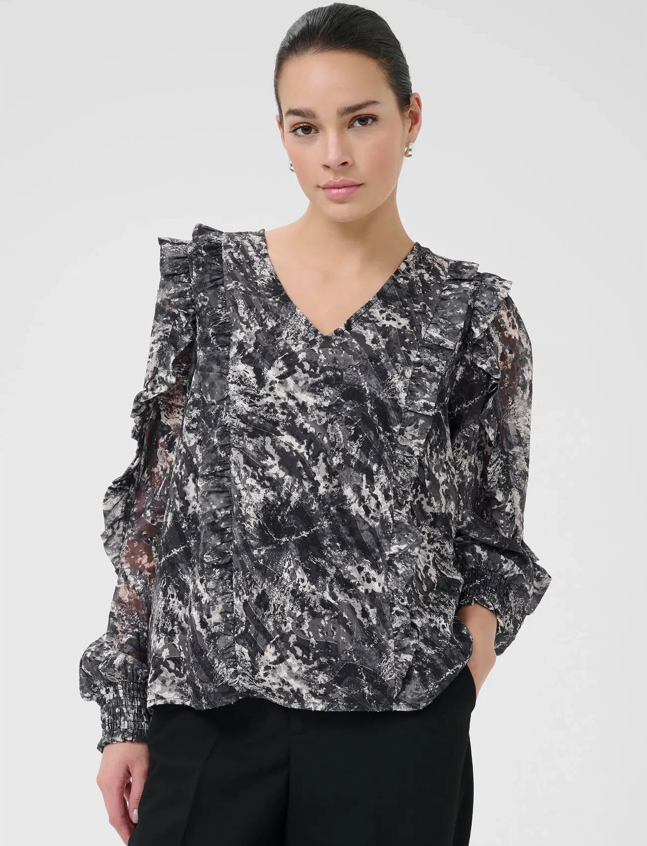 Kaffe Kaalica Blouse, 44, Black, Bluser > Langærmede, Dame