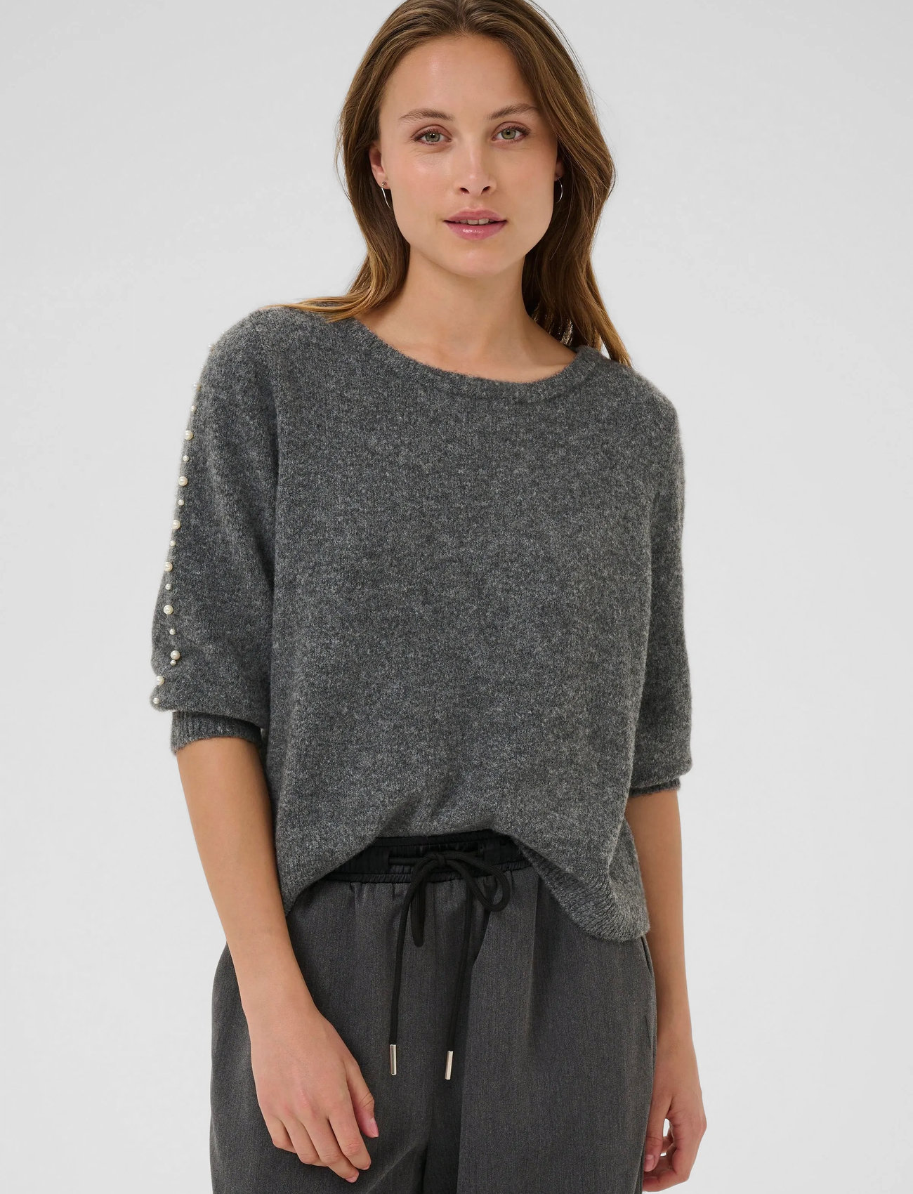 Kaffe Kabetty Pullover, XXL, Grey, Strik > Trøjer, Dame