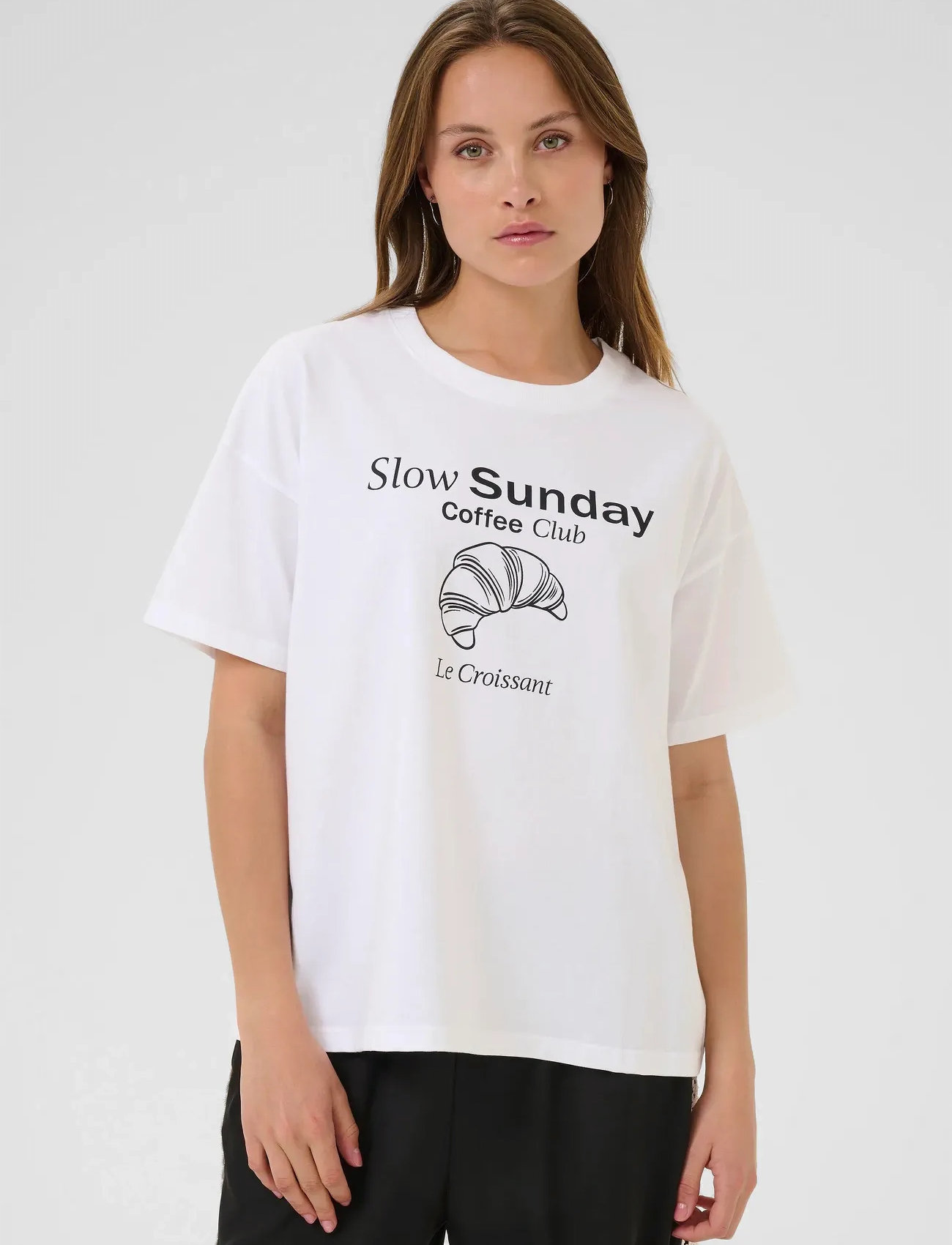 Kaffe Kaelly T-Shirt, XS, White, T-Shirts & Toppe > Kortærmede, Dame