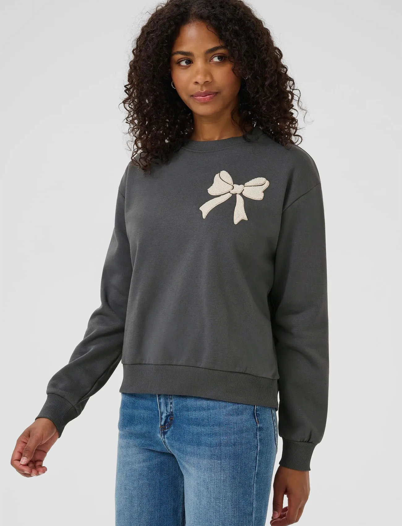Kaffe Kaelenora Sweatshirt, M, Black, Sweatshirts & Hættetrøjer > Sweatshirts, Dame